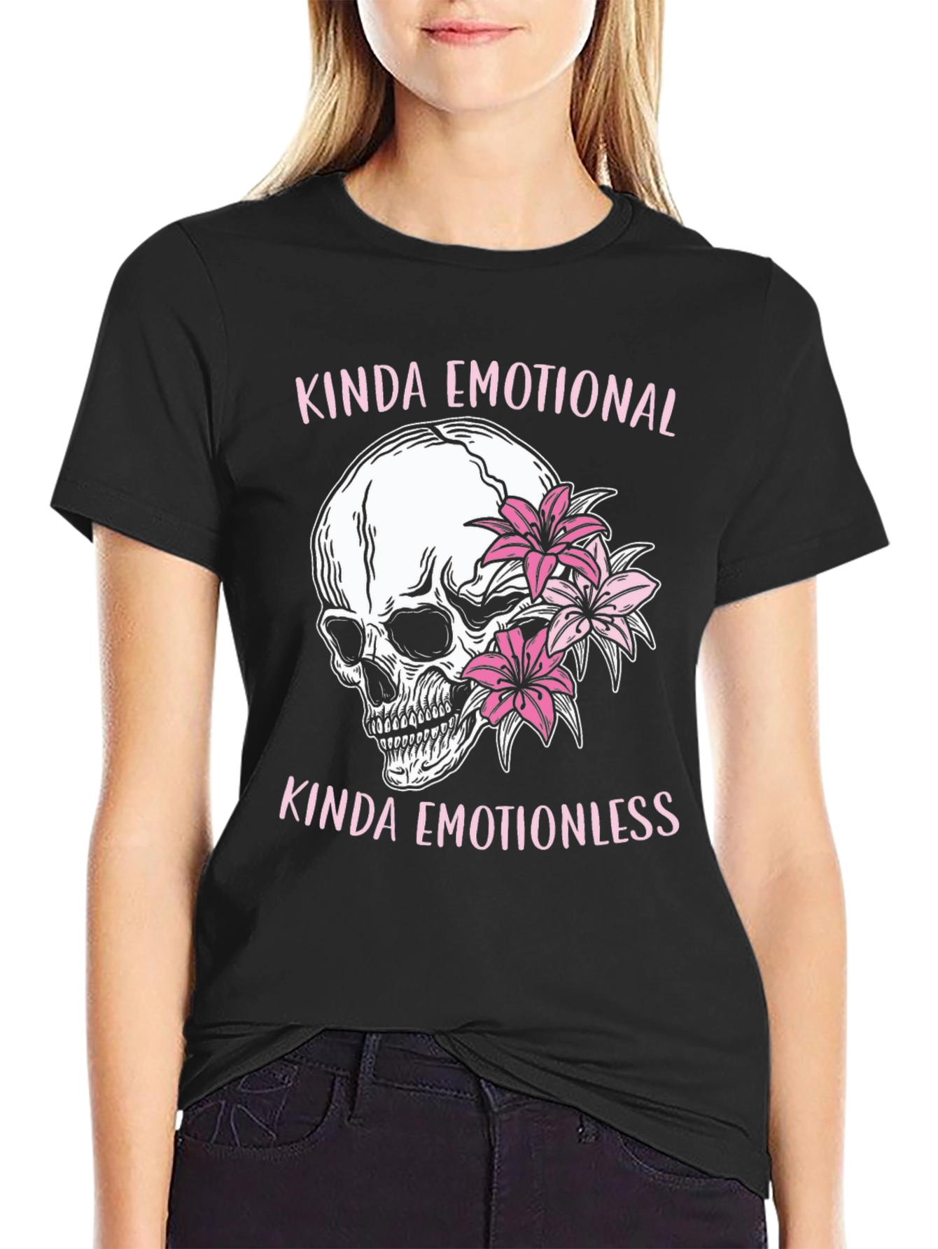 Emotional/Emotionless Skull Graphic T-Shirt
