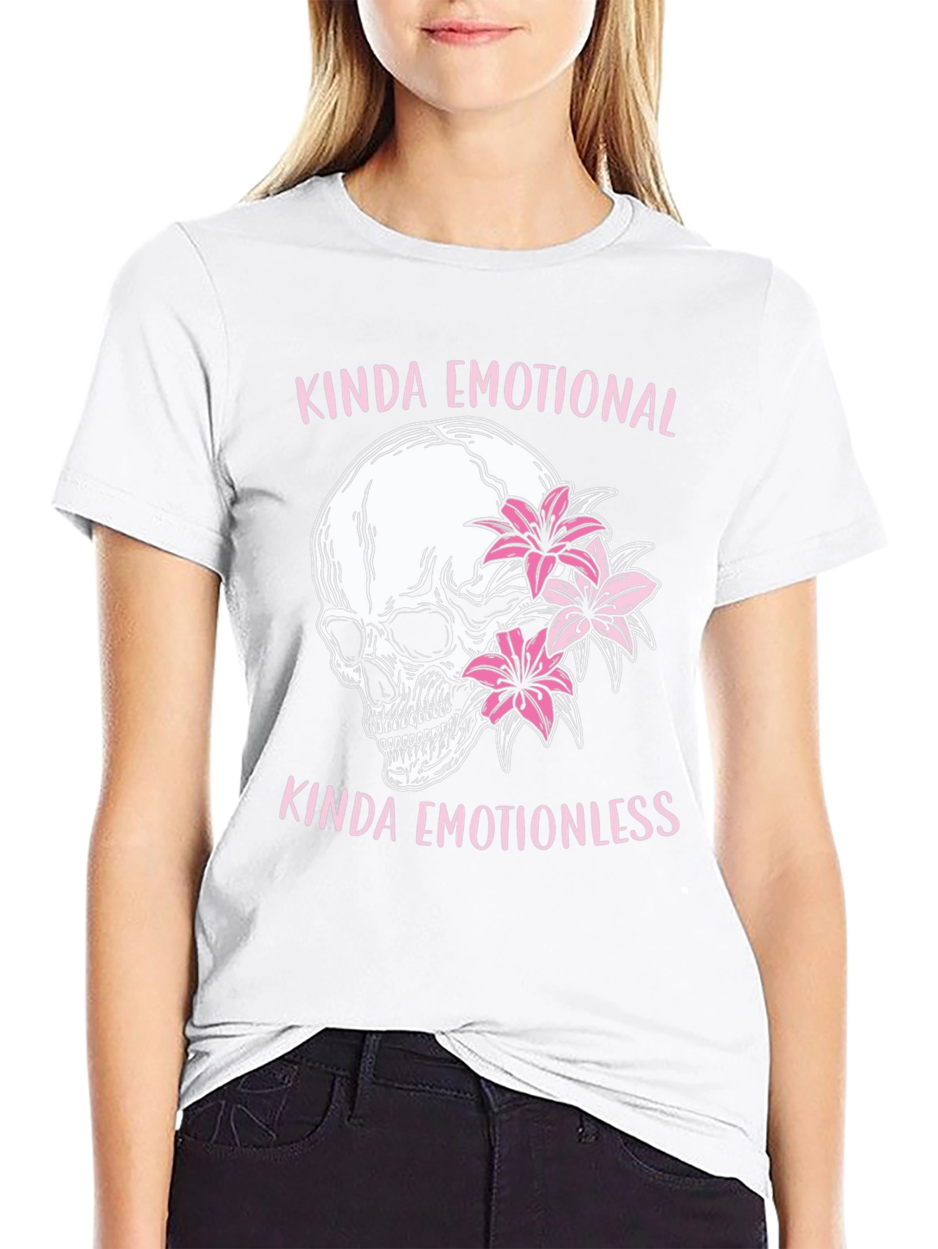 Emotional/Emotionless Skull Graphic T-Shirt