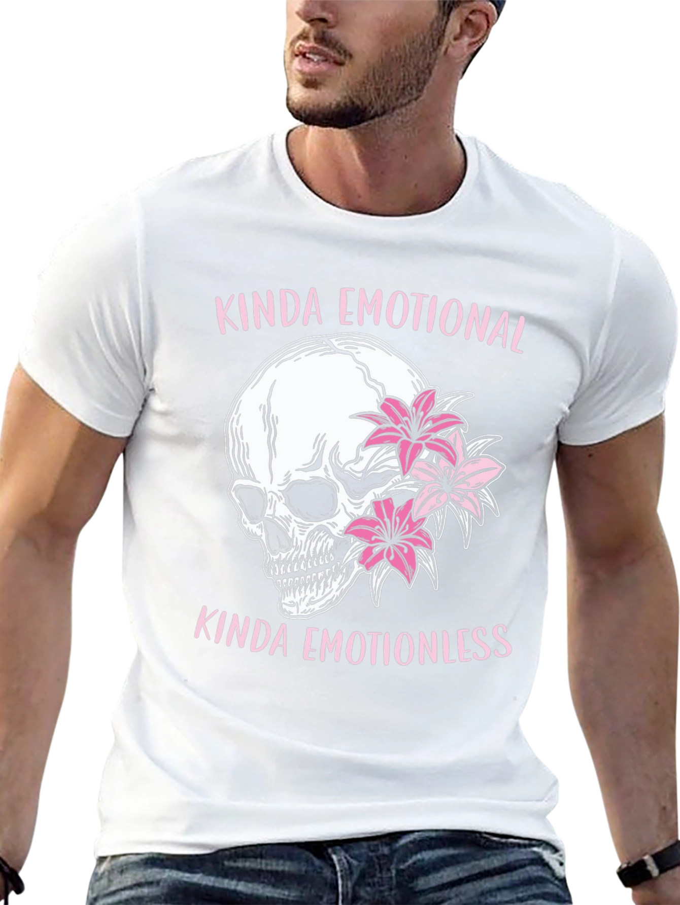 Emotional/Emotionless Skull Graphic T-Shirt