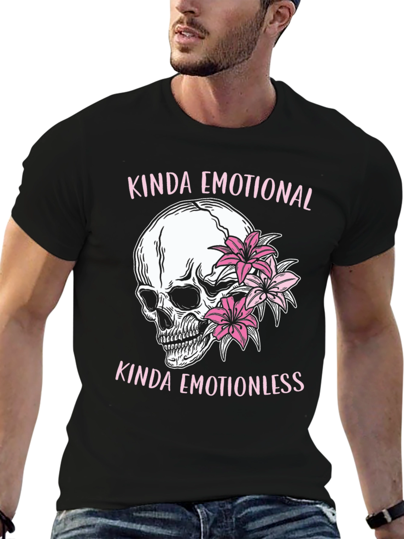 Emotional/Emotionless Skull Graphic T-Shirt