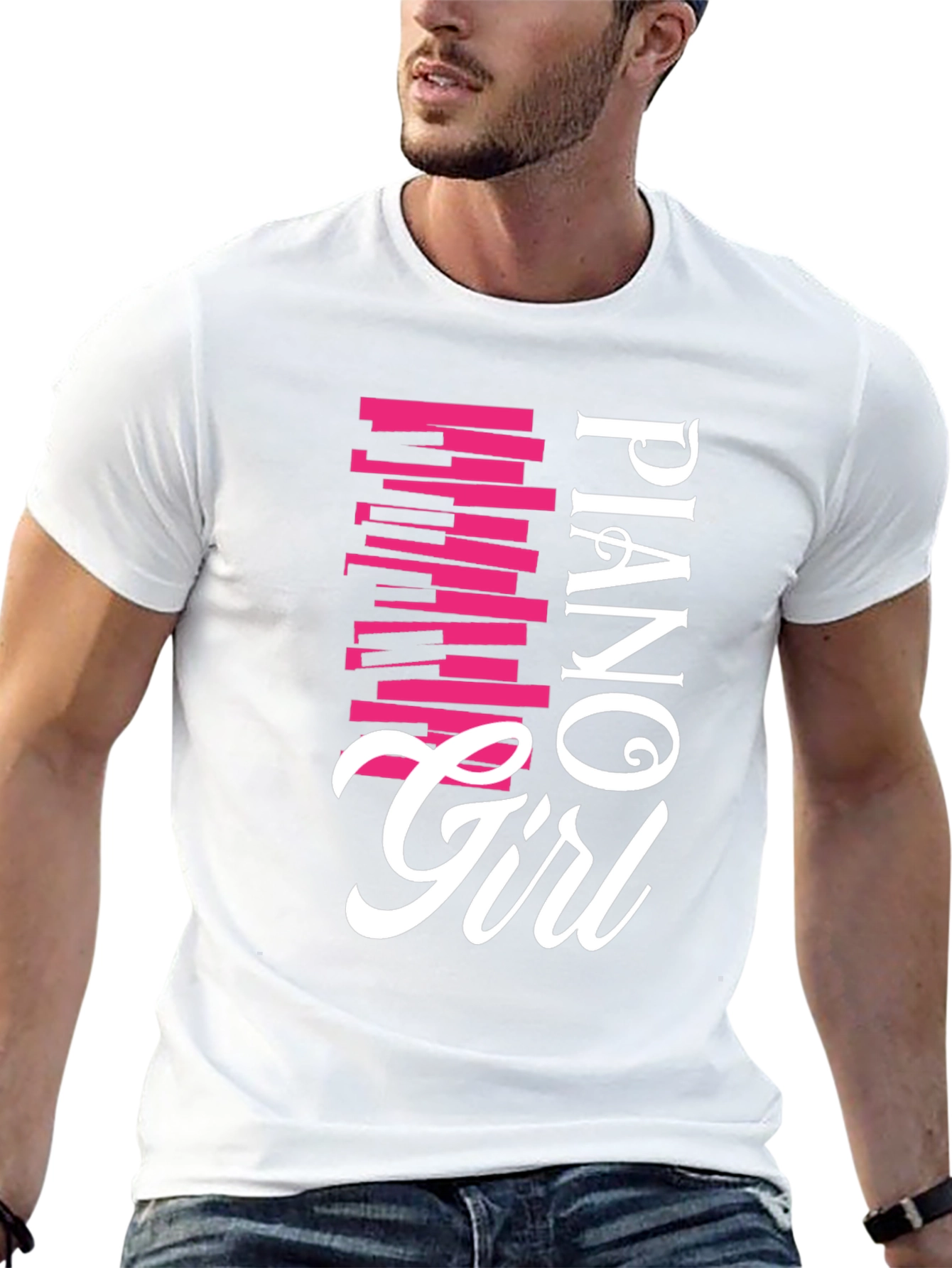 Piano Girl Tee - Musically Stylish Black T-Shirt