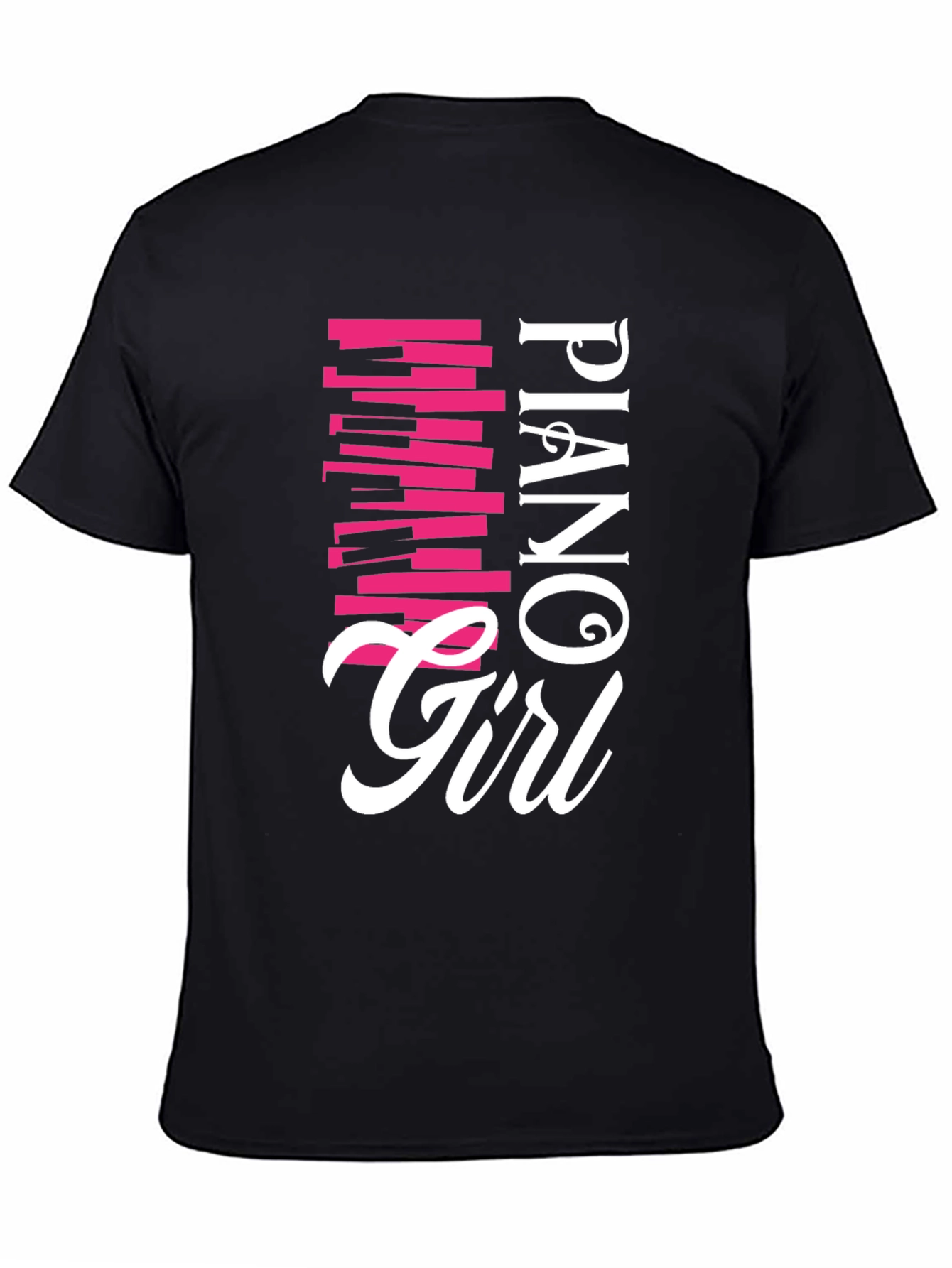 Piano Girl Tee - Musically Stylish Black T-Shirt