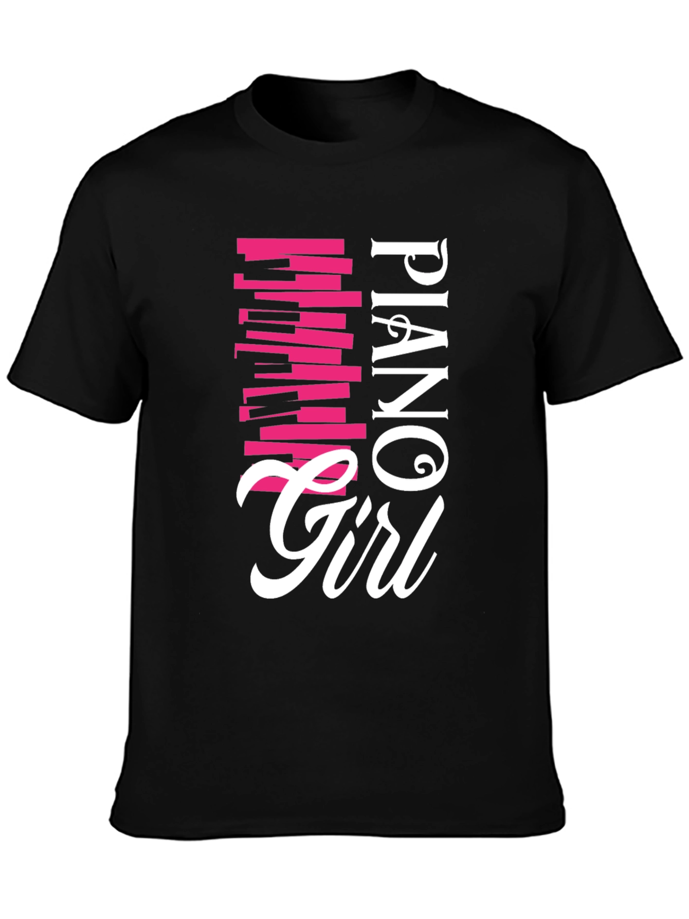 Piano Girl Tee - Musically Stylish Black T-Shirt