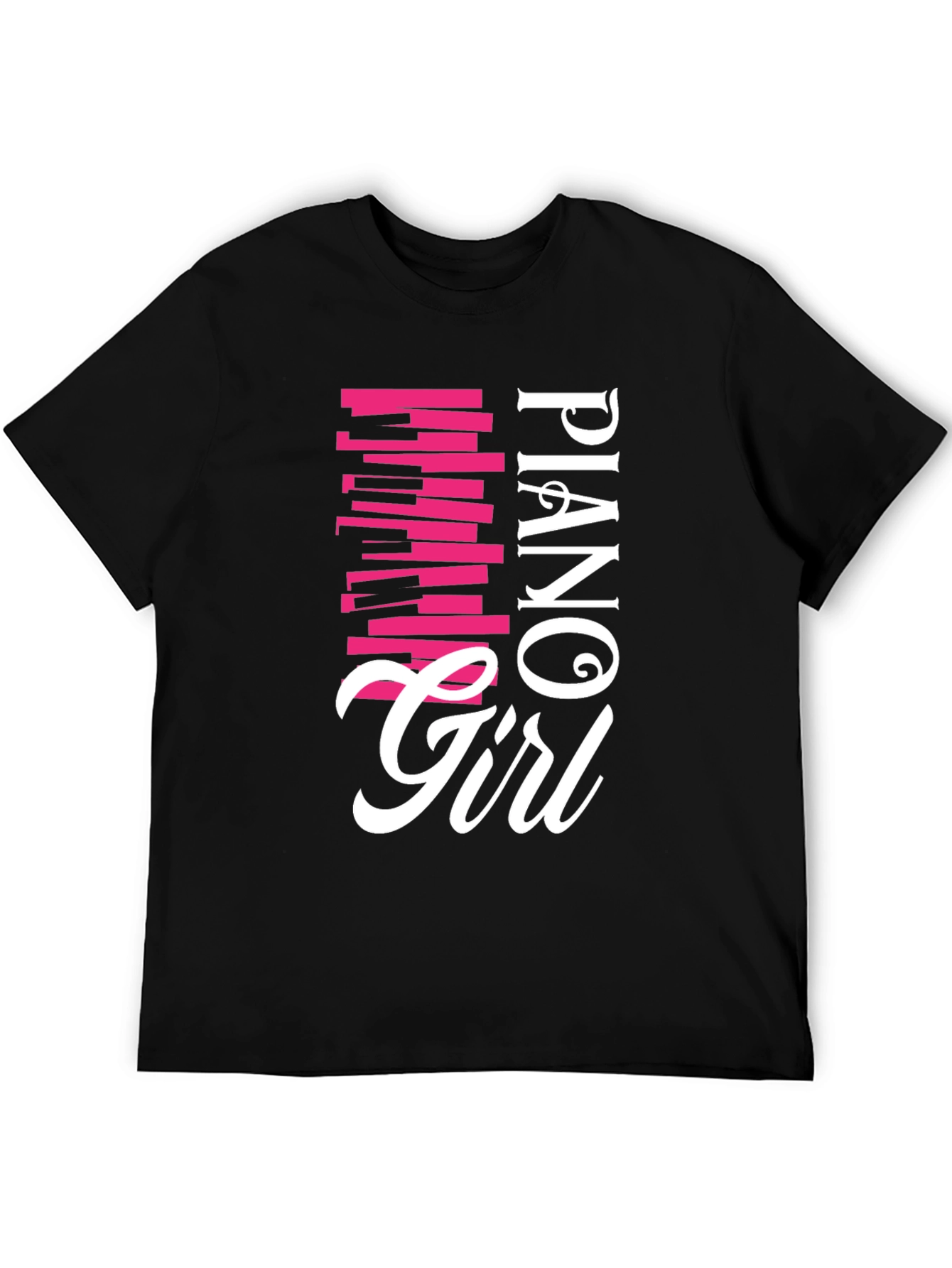 Piano Girl Tee - Musically Stylish Black T-Shirt