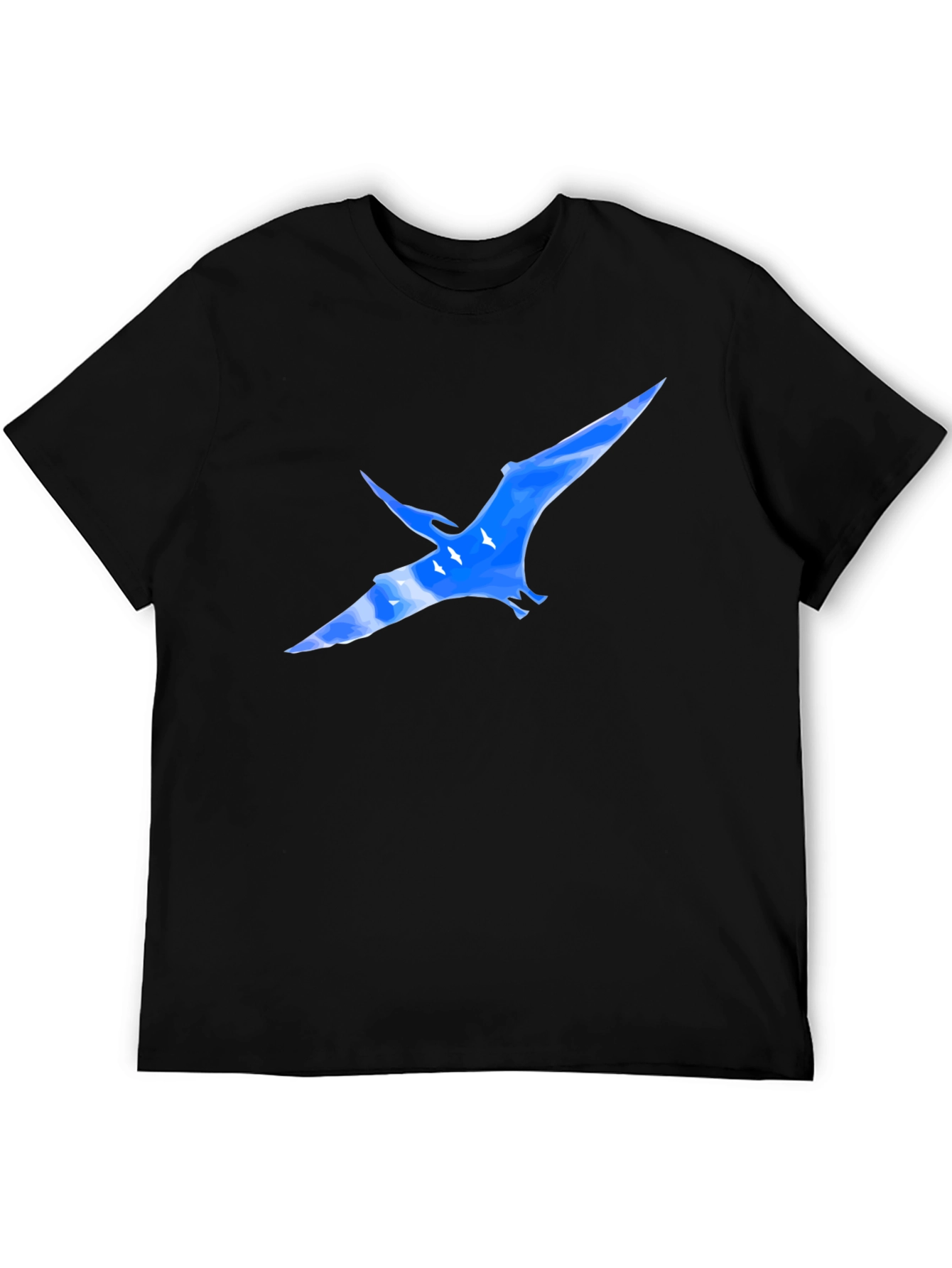 Black T-Shirt with Pterodactyl Sky Design