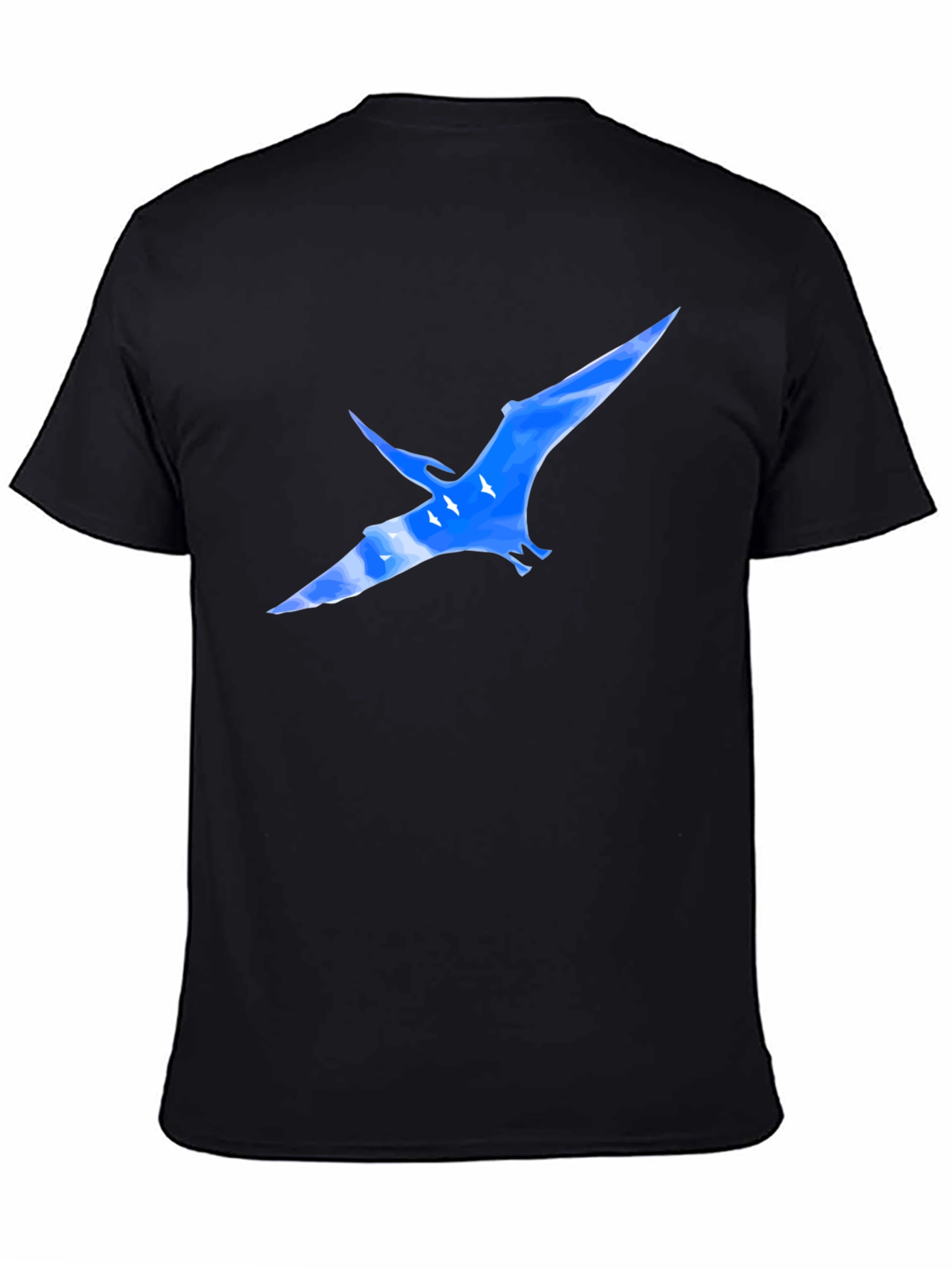 Black T-Shirt with Pterodactyl Sky Design