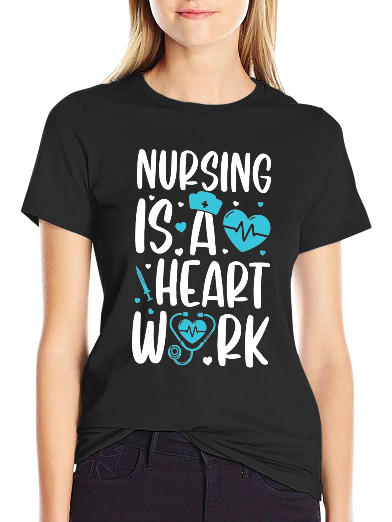 Nursing is Heart Work Graphic Tee