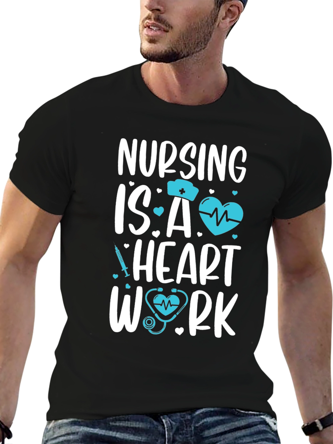 Nursing is Heart Work Graphic Tee