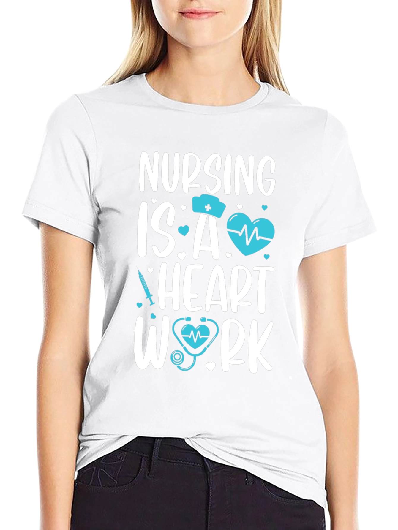 Nursing is Heart Work Graphic Tee