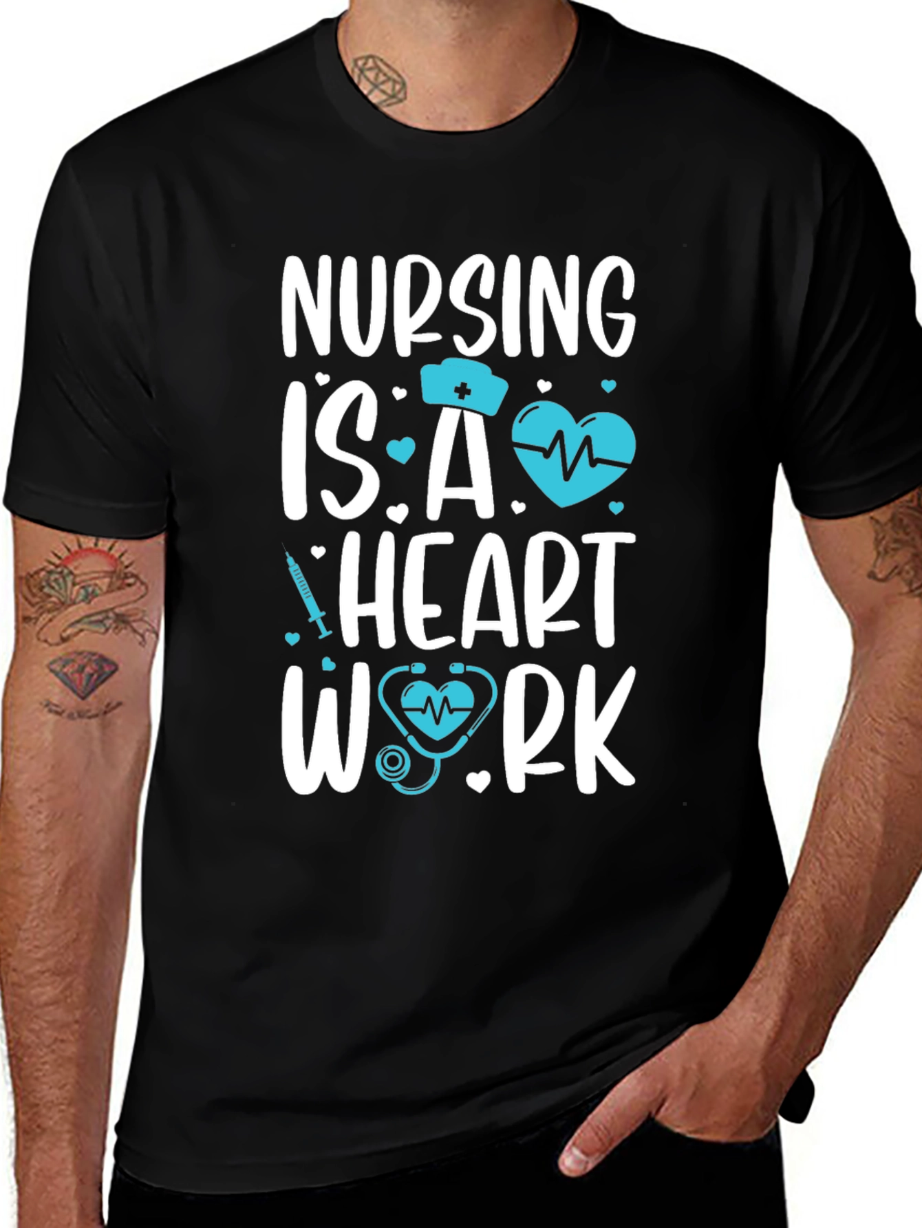 Nursing is Heart Work Graphic Tee