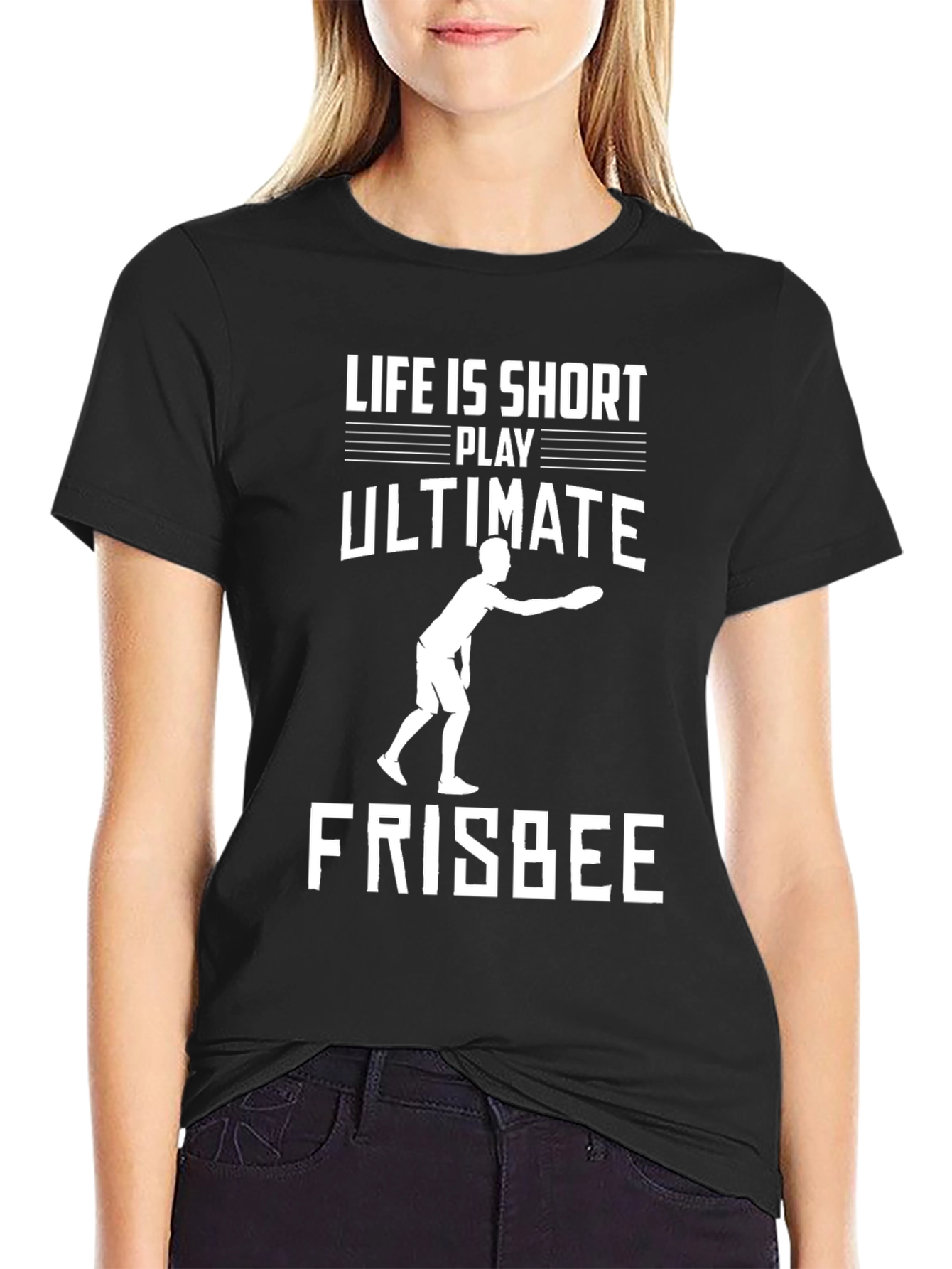 Life Is Short Ultimate Frisbee Graphic T-Shirt