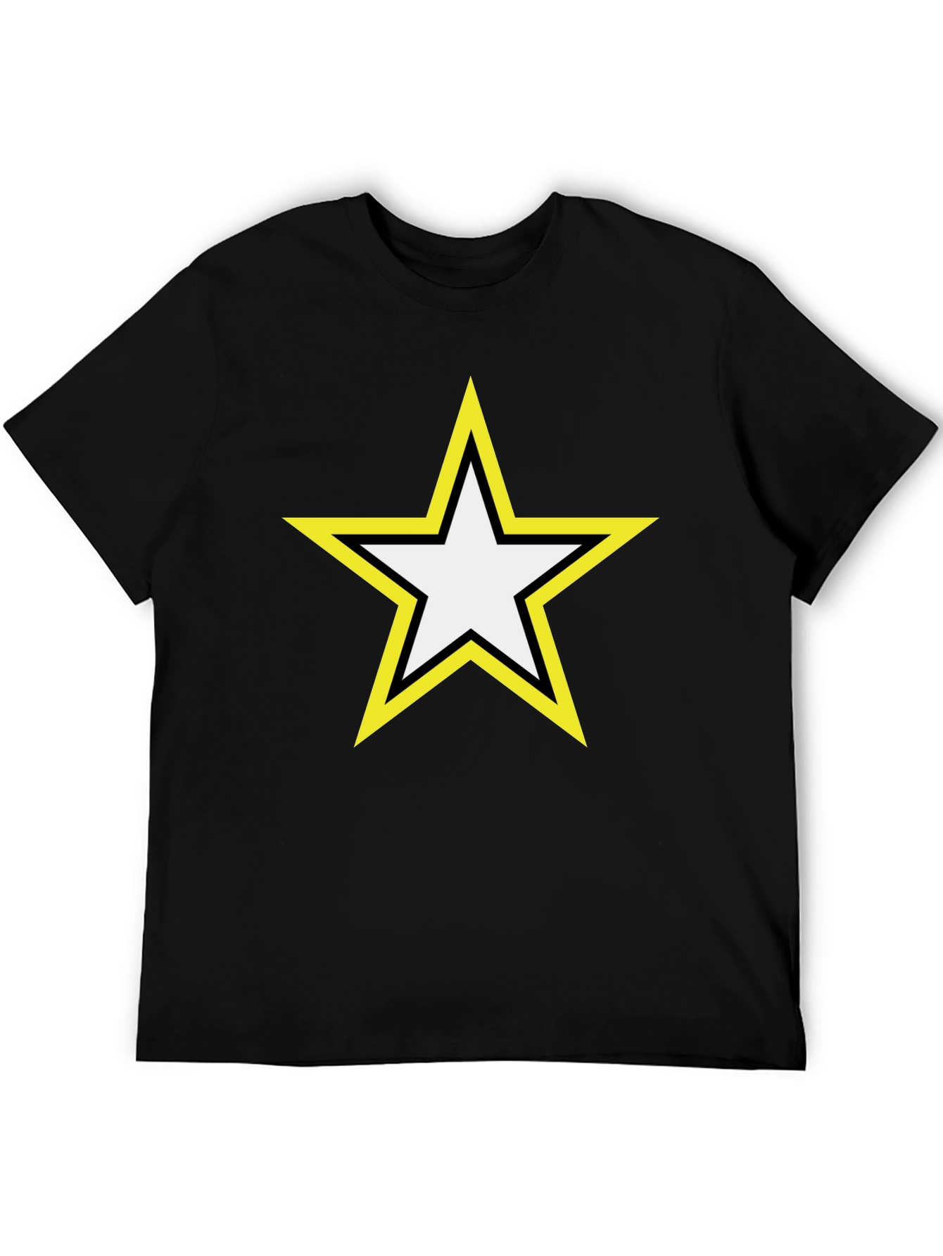 Star Graphic Tee - Bold Yellow Outline Design