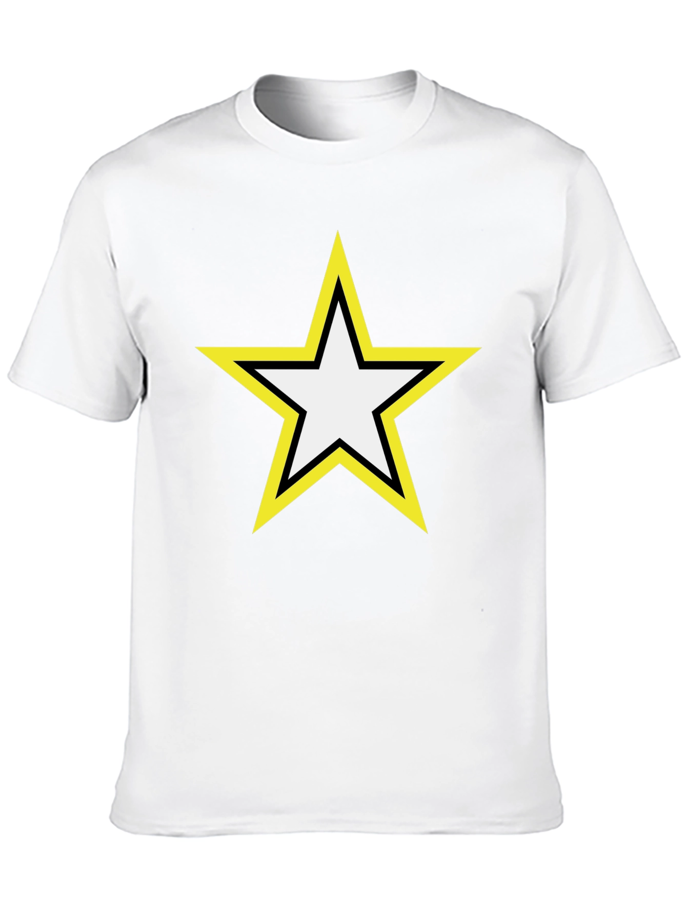 Star Graphic Tee - Bold Yellow Outline Design