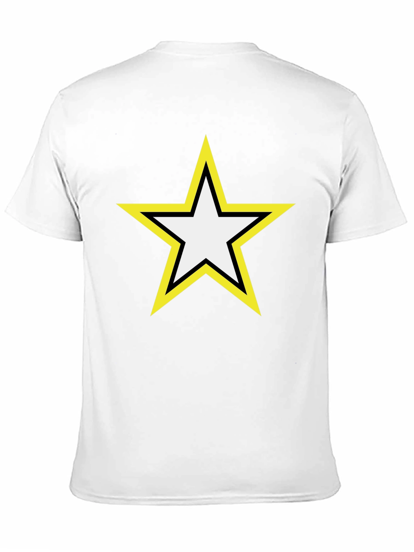 Star Graphic Tee - Bold Yellow Outline Design
