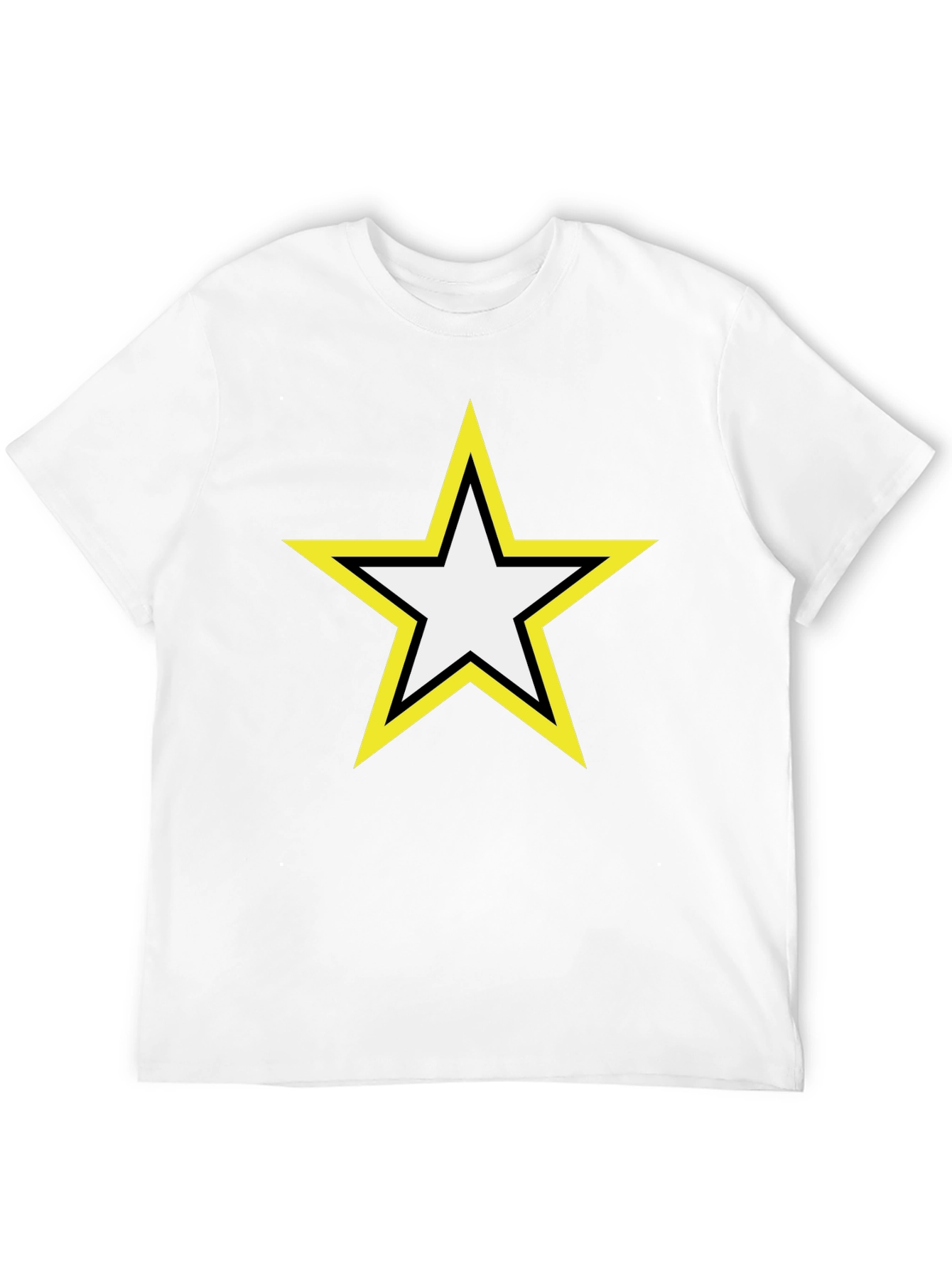 Star Graphic Tee - Bold Yellow Outline Design