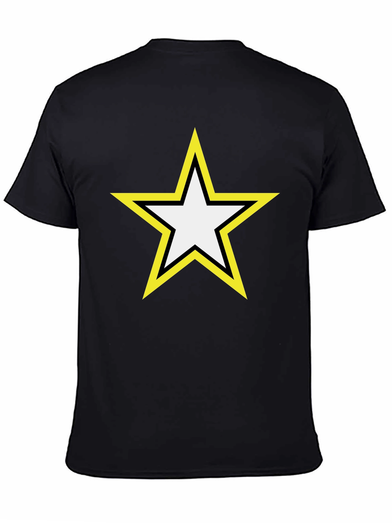 Star Graphic Tee - Bold Yellow Outline Design