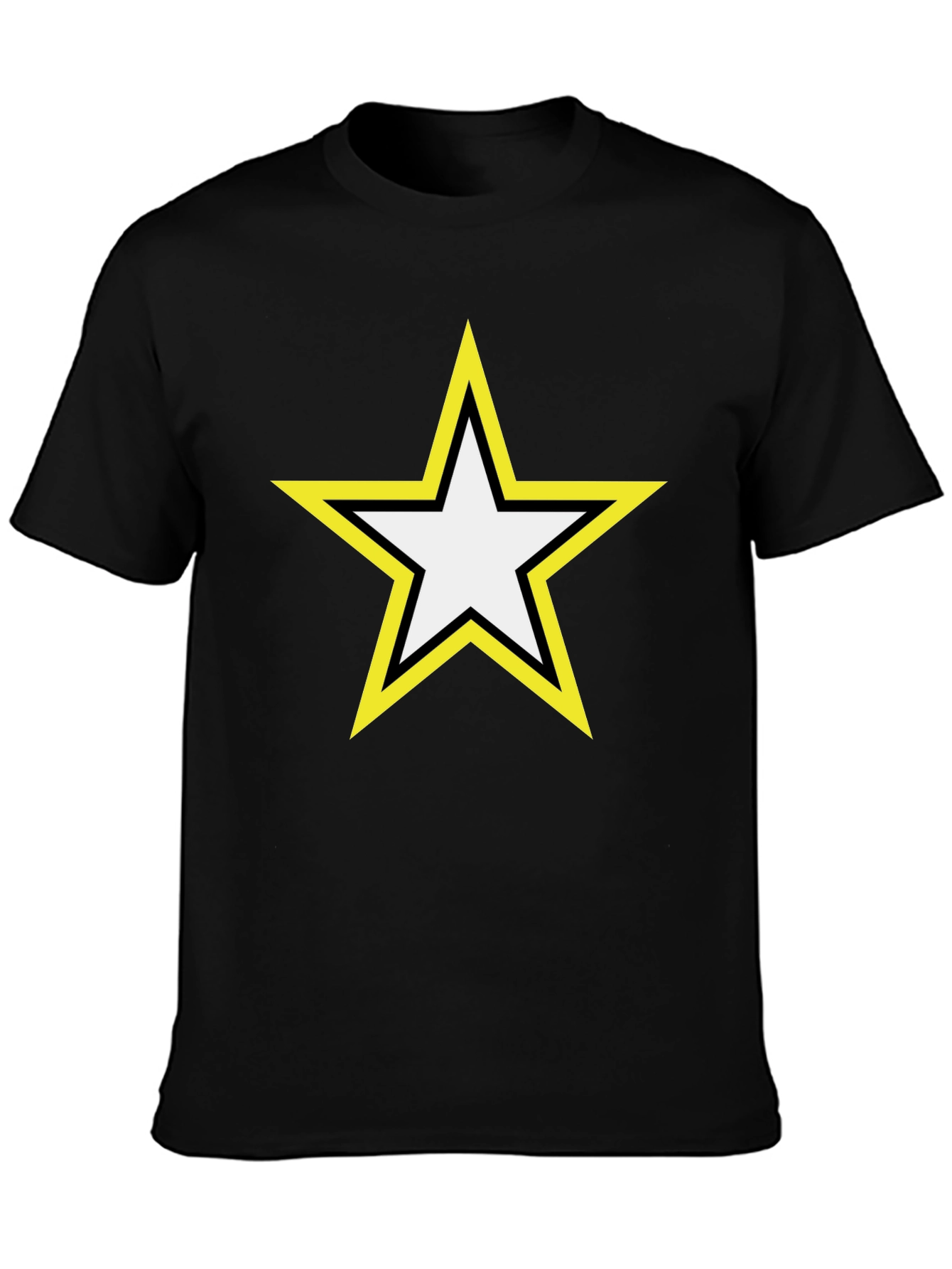 Star Graphic Tee - Bold Yellow Outline Design