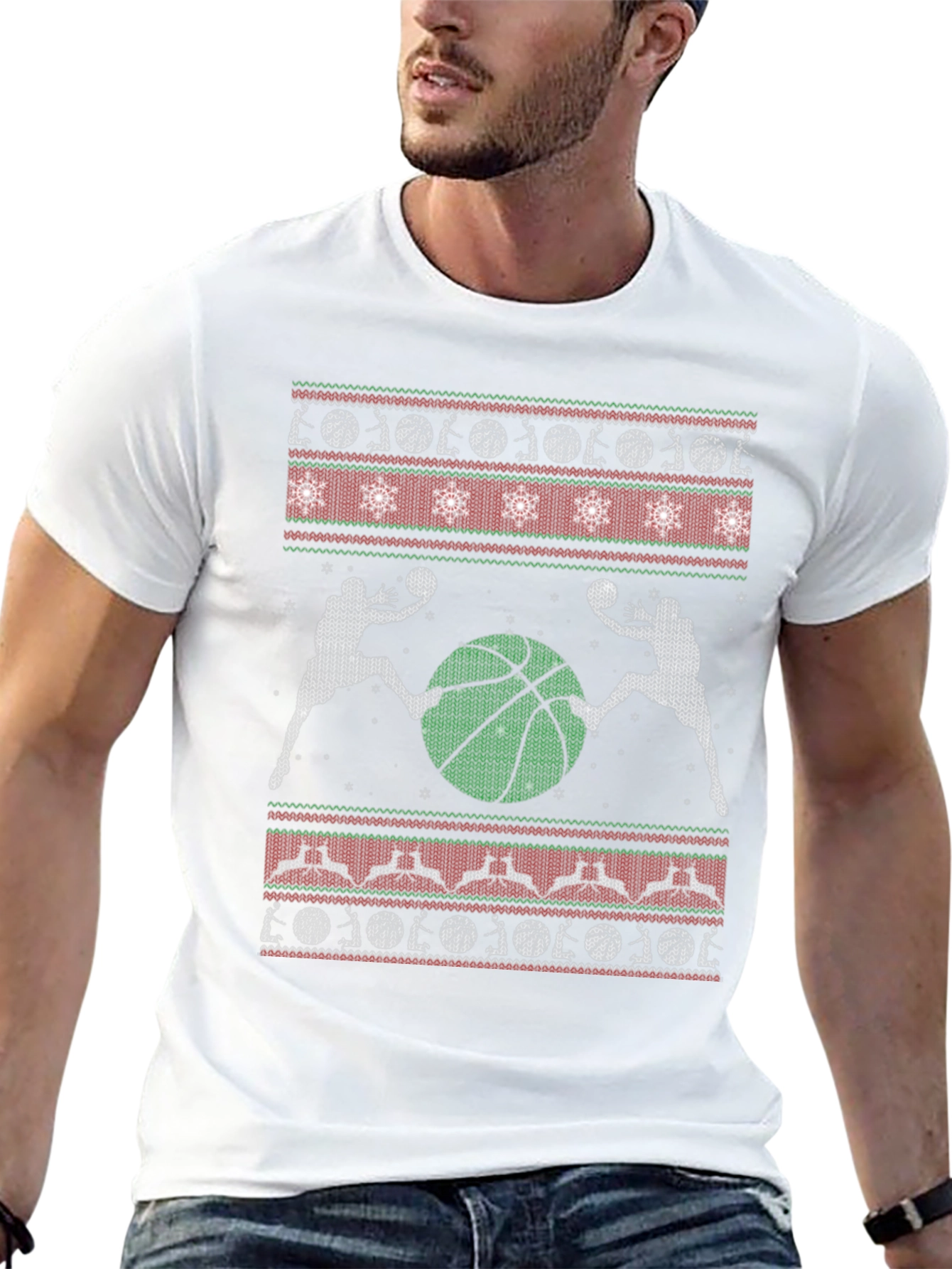 Basketball Christmas Sweater T-Shirt