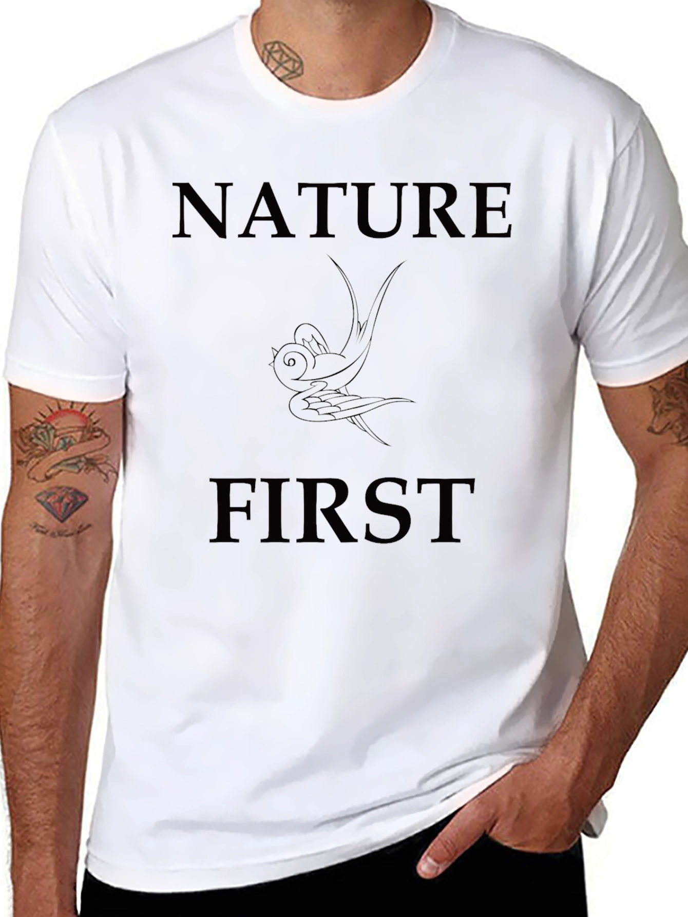 Nature First Graphic Tee - Black