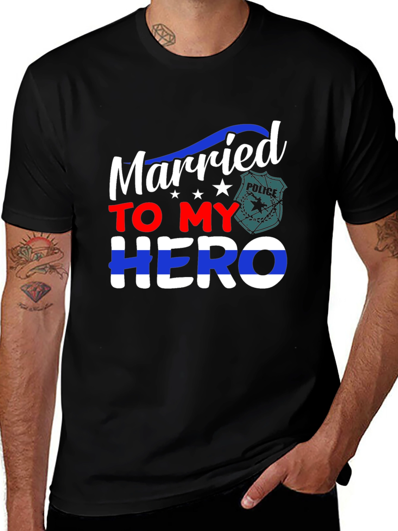 Married to My Hero T-Shirt Police Wife Support
