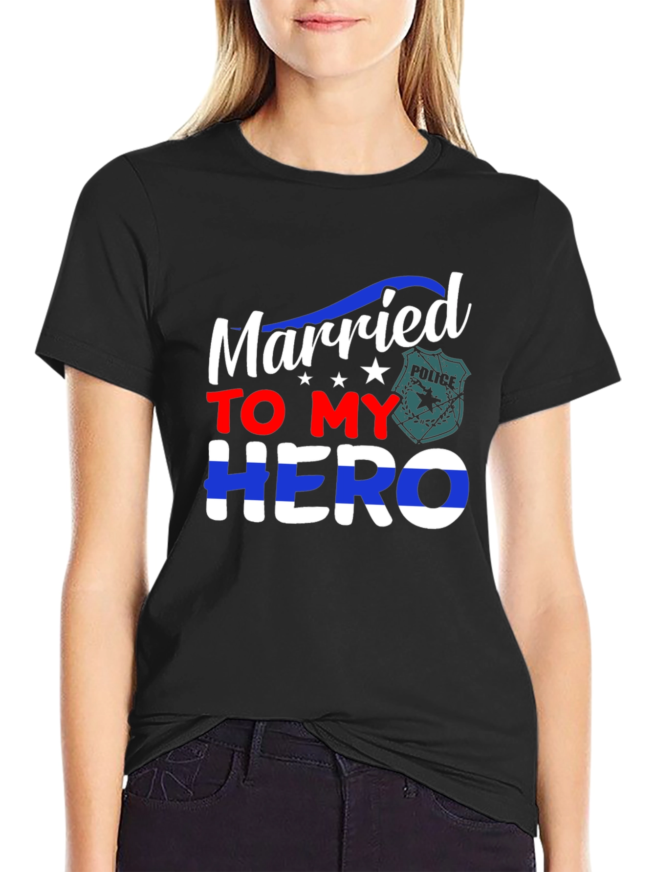 Married to My Hero T-Shirt Police Wife Support