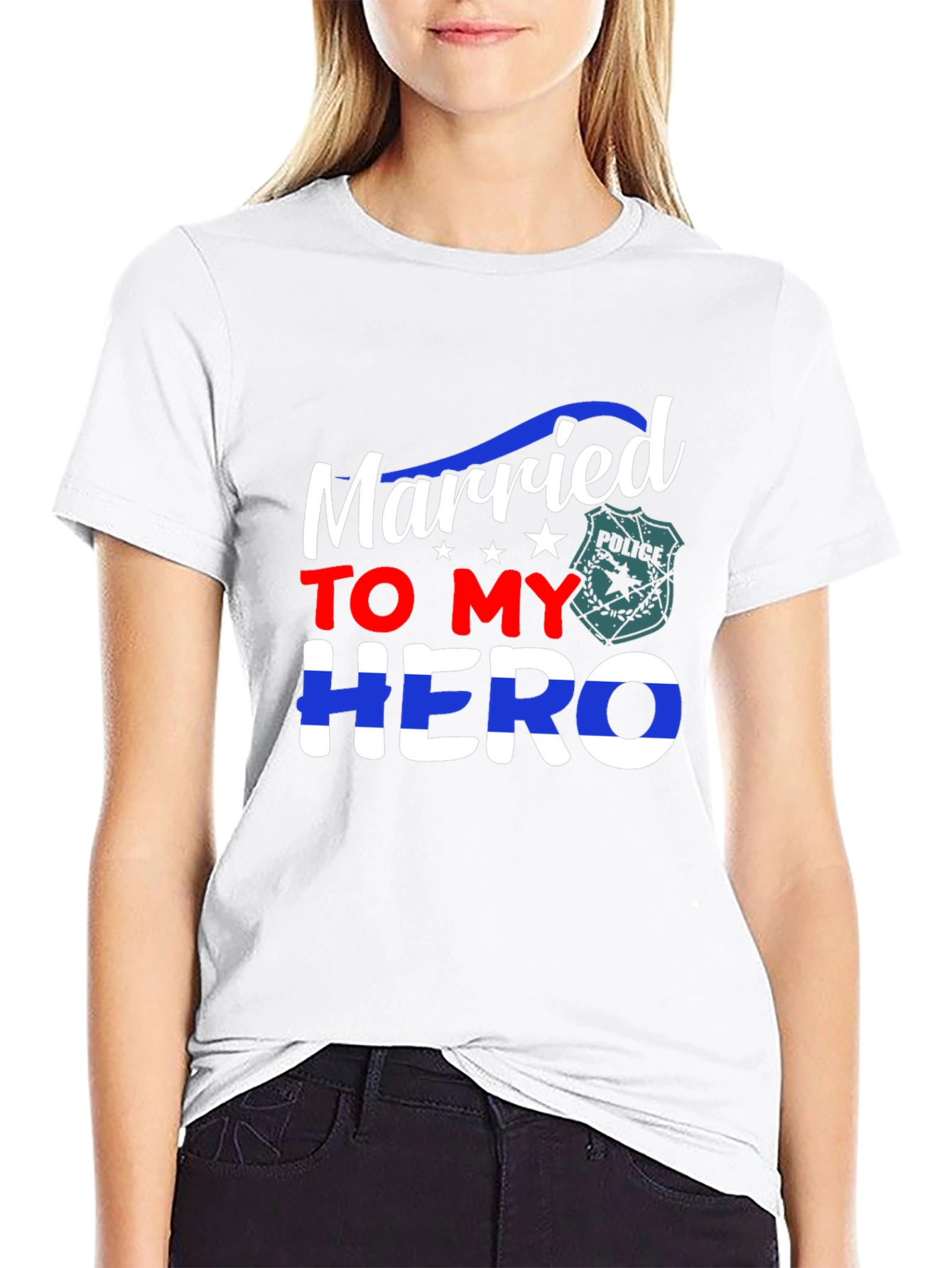 Married to My Hero T-Shirt Police Wife Support