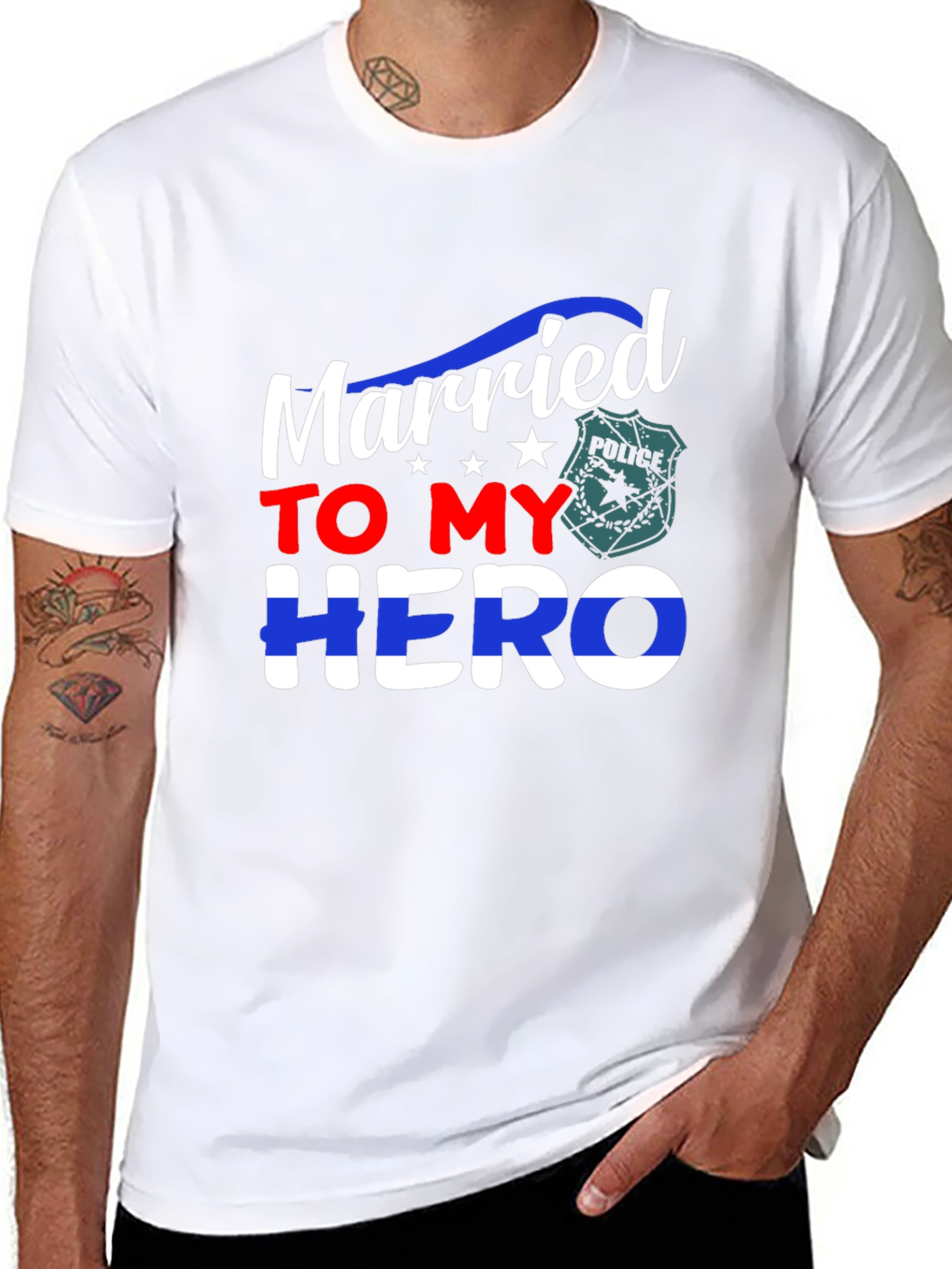 Married to My Hero T-Shirt Police Wife Support