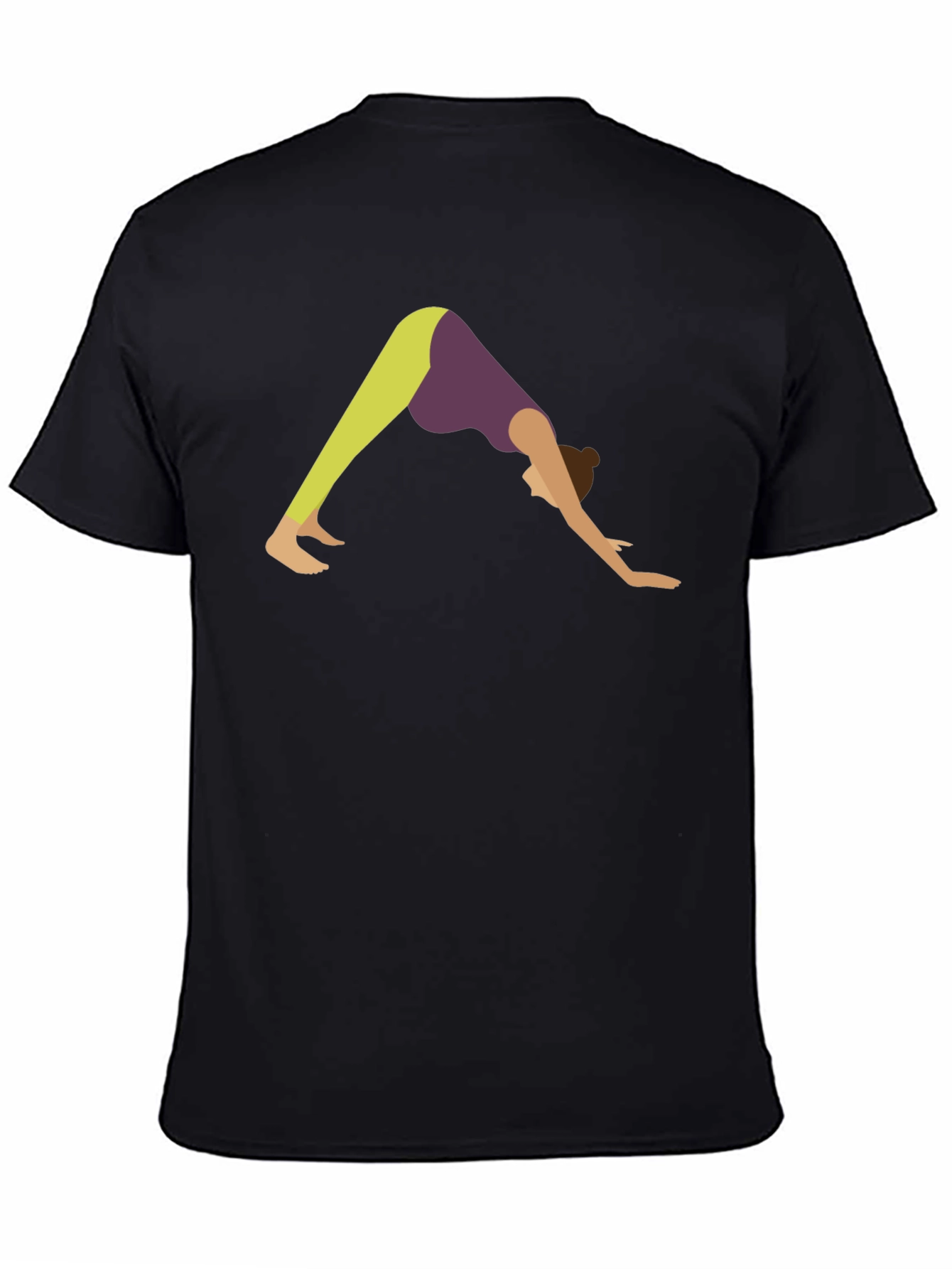 Yoga Pose Graphic Tee - Black Cotton T-Shirt