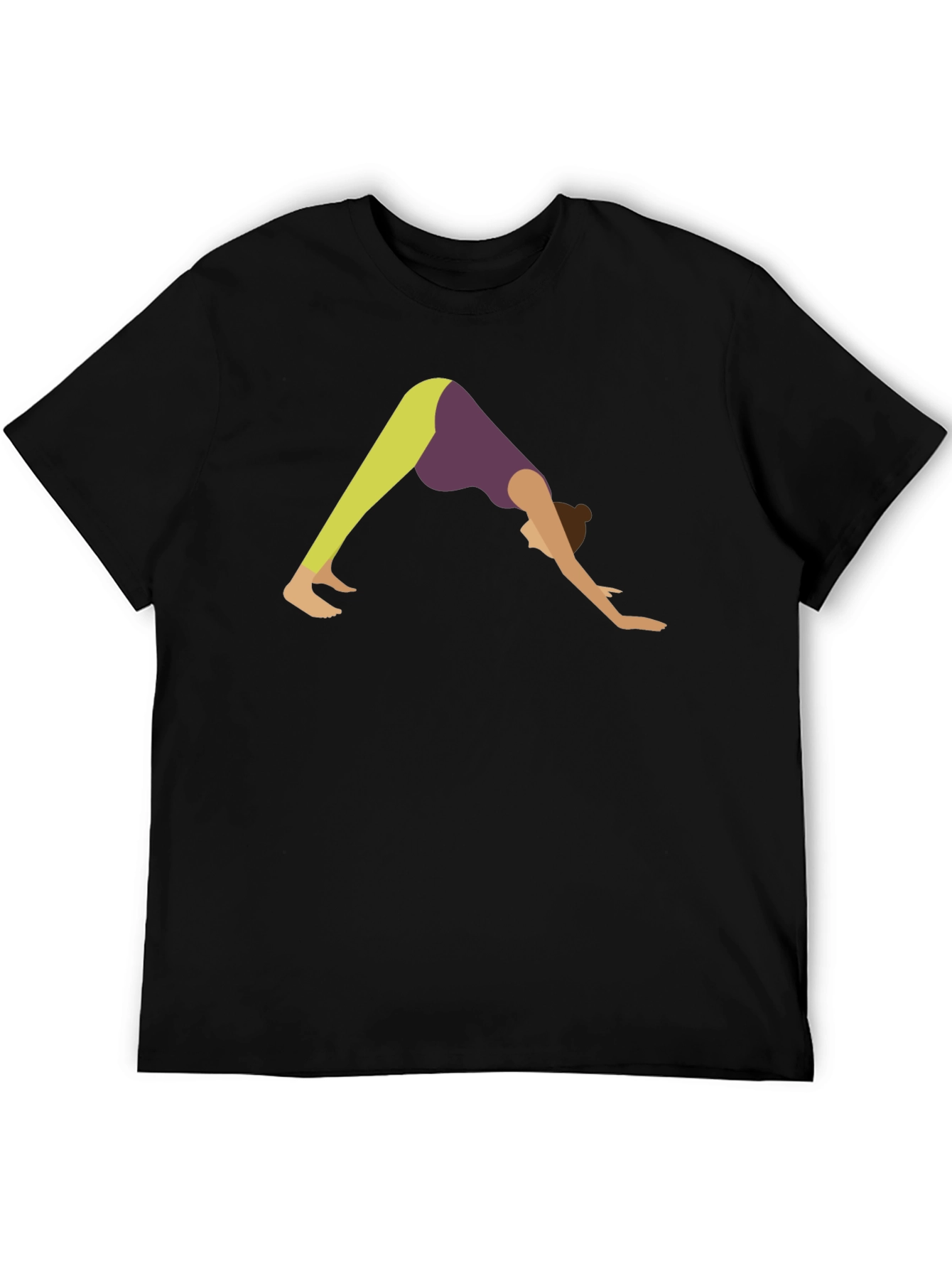 Yoga Pose Graphic Tee - Black Cotton T-Shirt