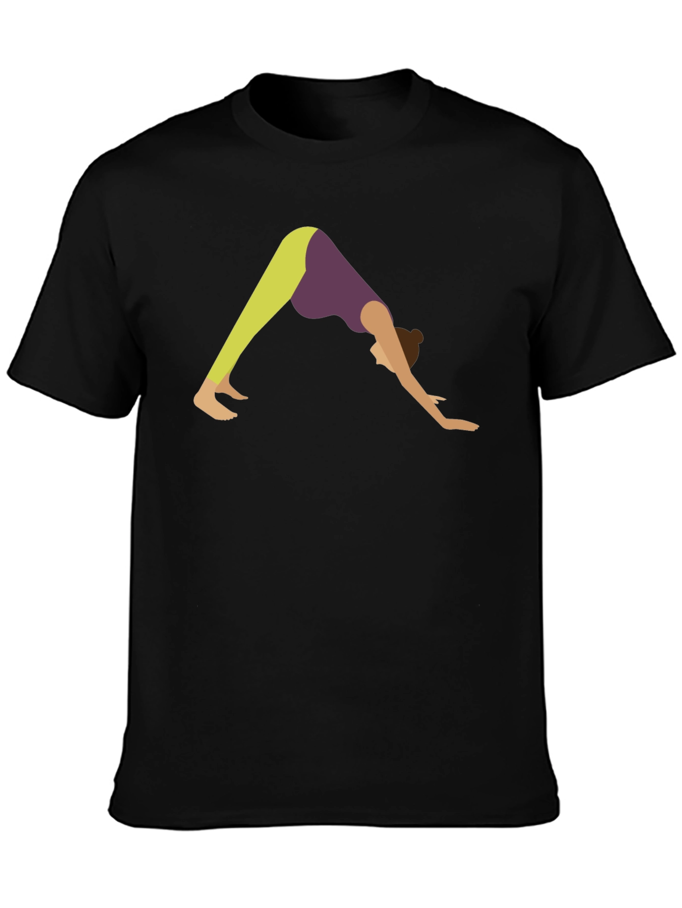 Yoga Pose Graphic Tee - Black Cotton T-Shirt