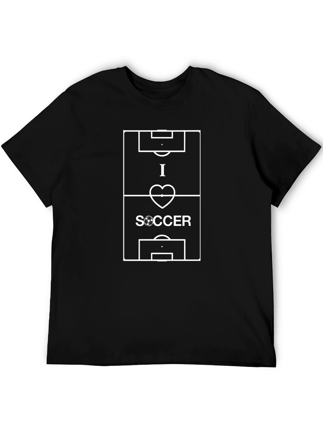 I Heart Soccer Graphic Tee - Black Cotton