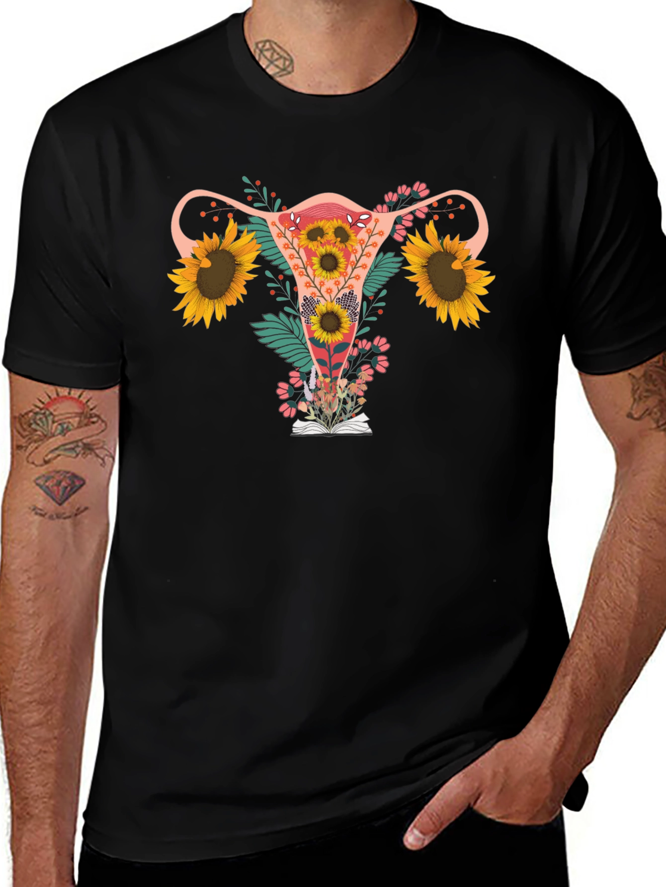 Floral Uterus Graphic T-Shirt - Reproductive Rights Tee