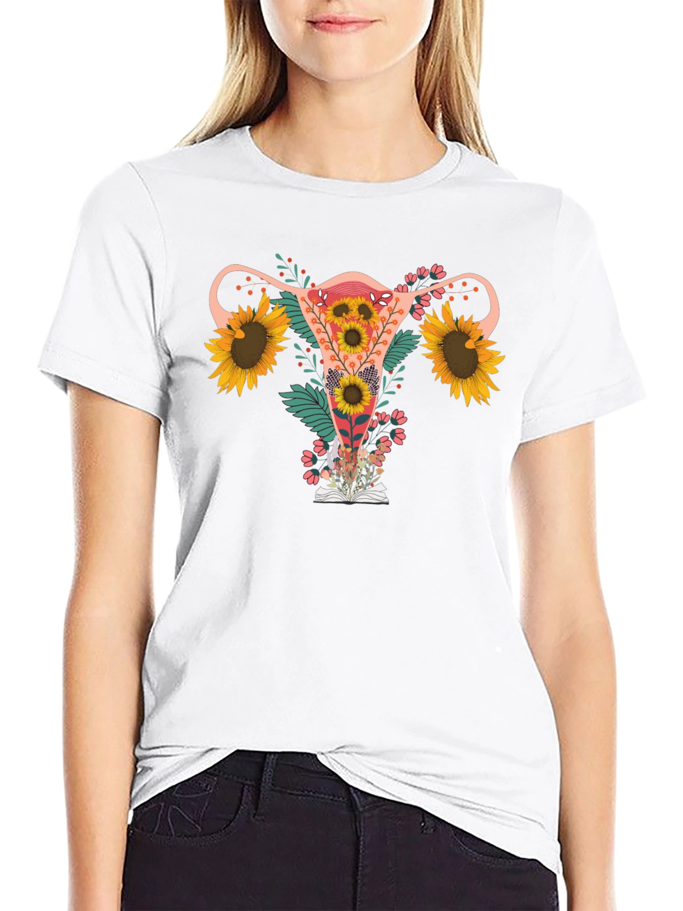 Floral Uterus Graphic T-Shirt - Reproductive Rights Tee