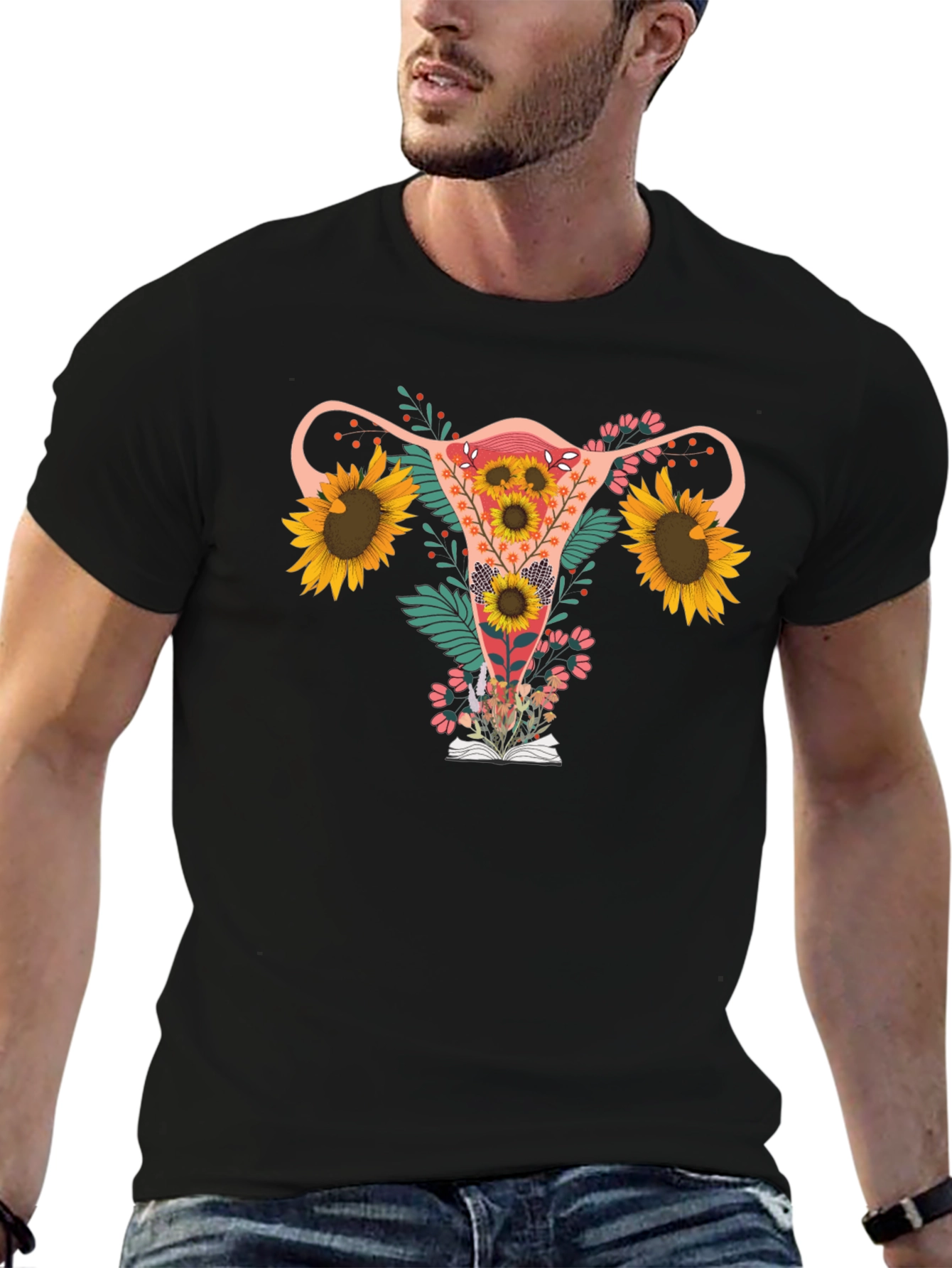 Floral Uterus Graphic T-Shirt - Reproductive Rights Tee