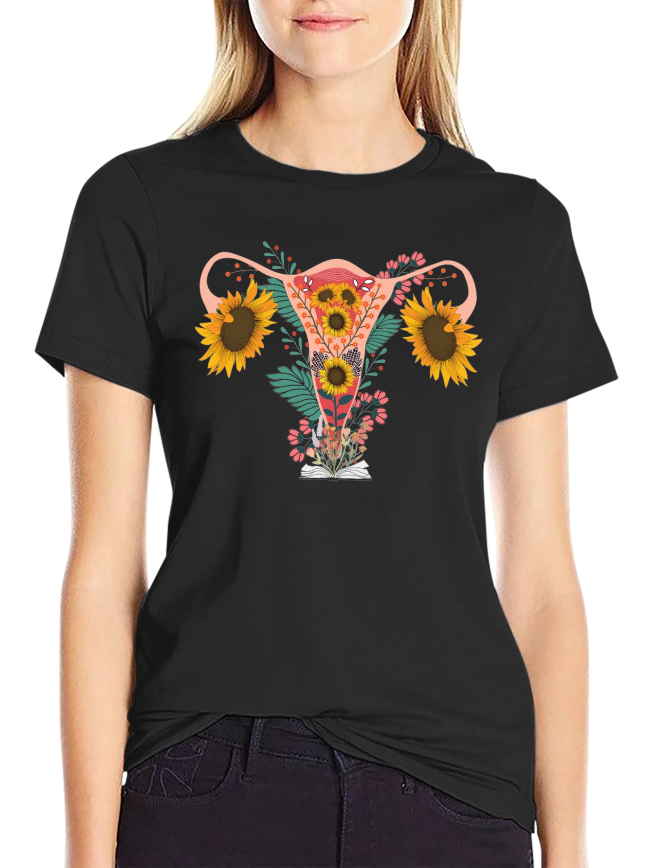 Floral Uterus Graphic T-Shirt - Reproductive Rights Tee