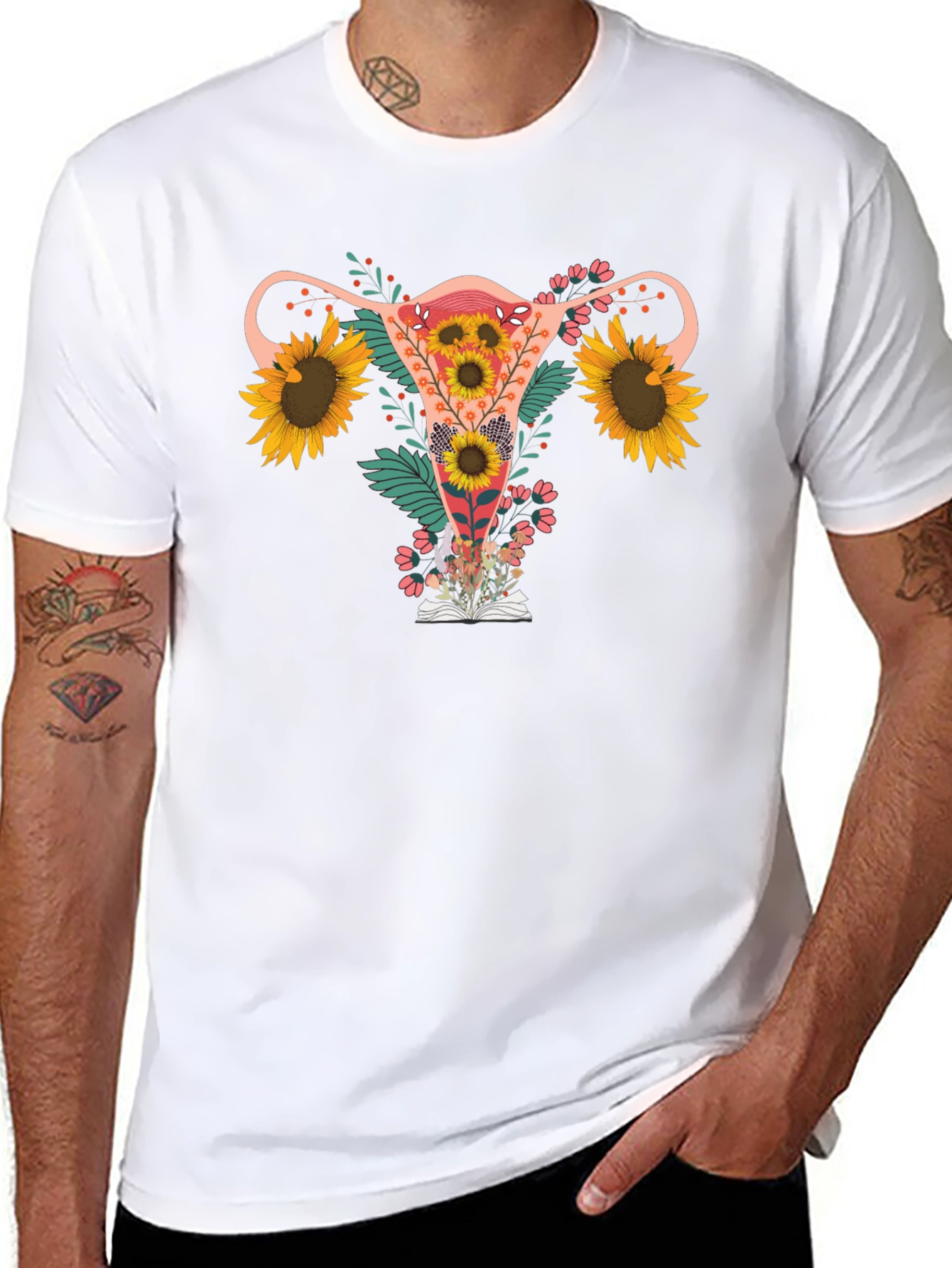 Floral Uterus Graphic T-Shirt - Reproductive Rights Tee