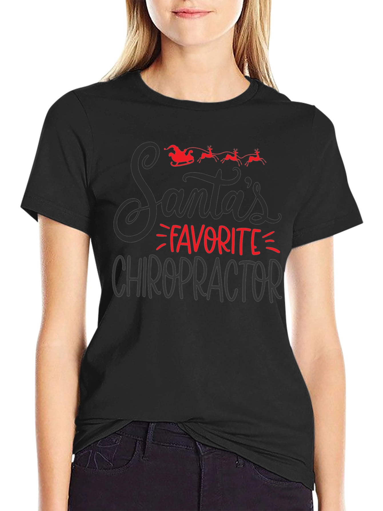 Santas Favorite Chiropractor Christmas T-Shirt