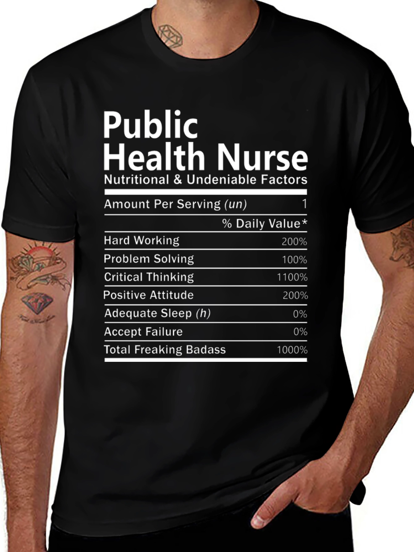 Public Health Nurse Nutrition Facts T-Shirt