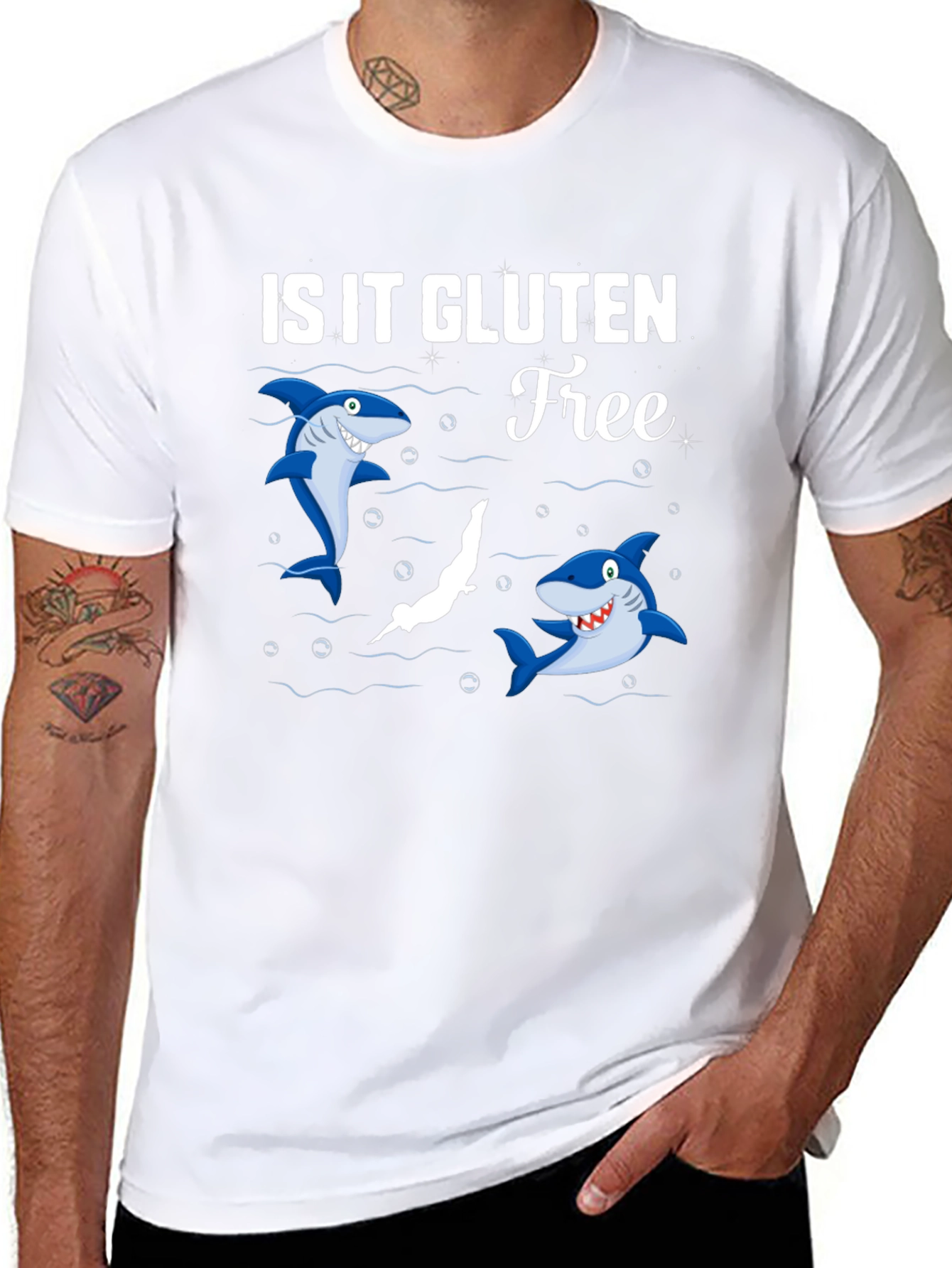Is It Gluten Free T-Shirt Funny Shark Diver Tee