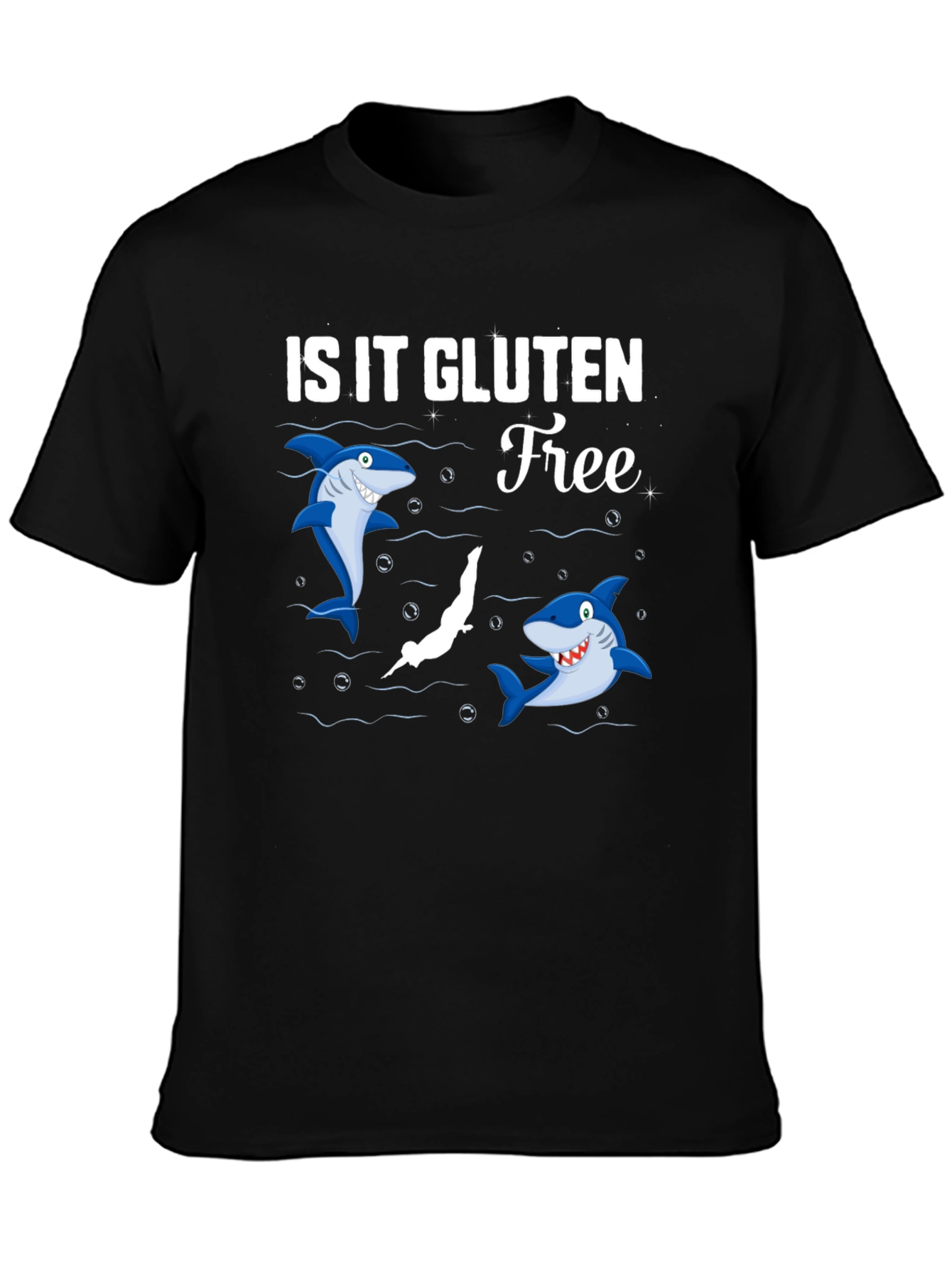 Is It Gluten Free T-Shirt Funny Shark Diver Tee