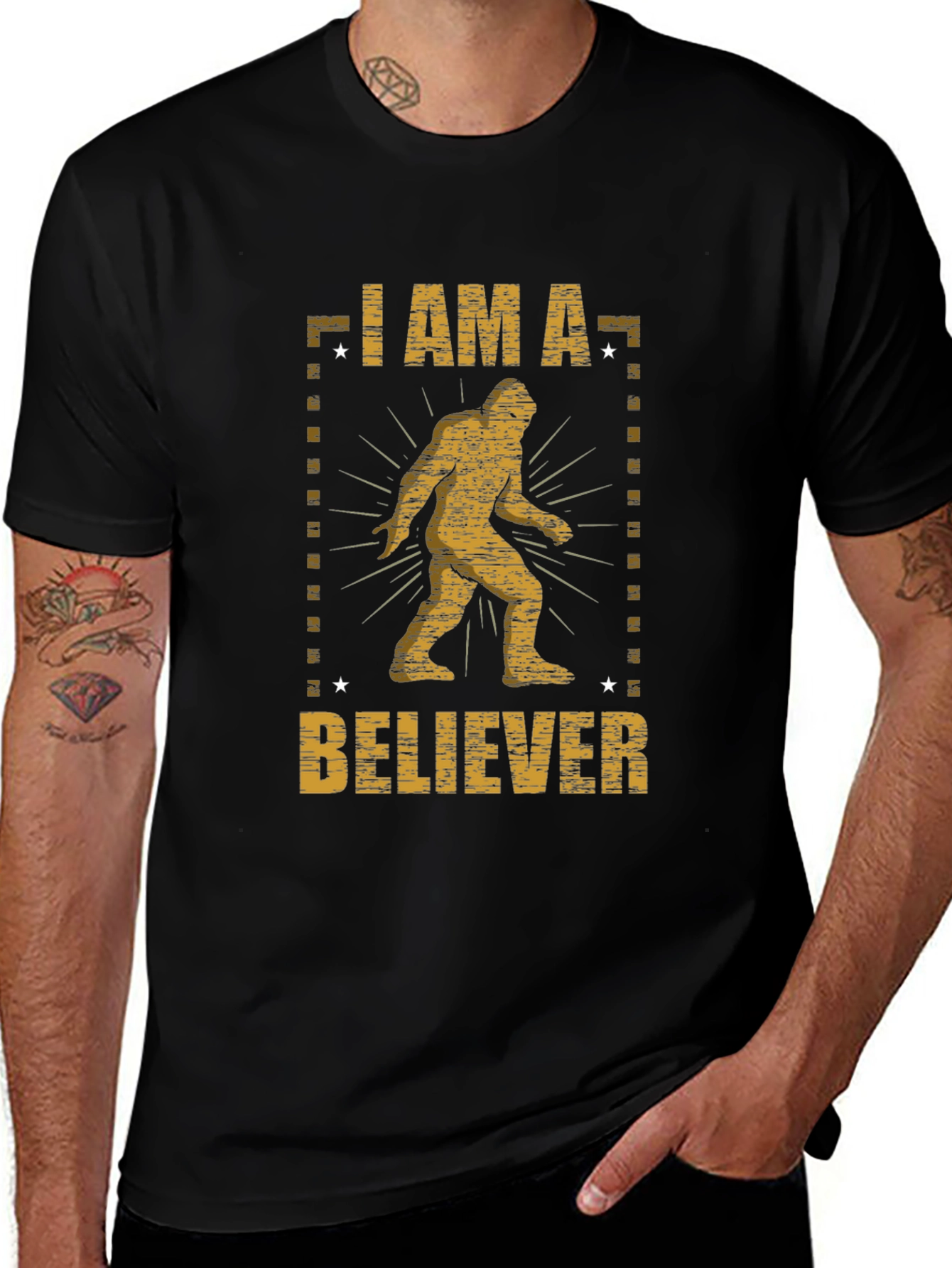 I Am A Believer Bigfoot Graphic Tee