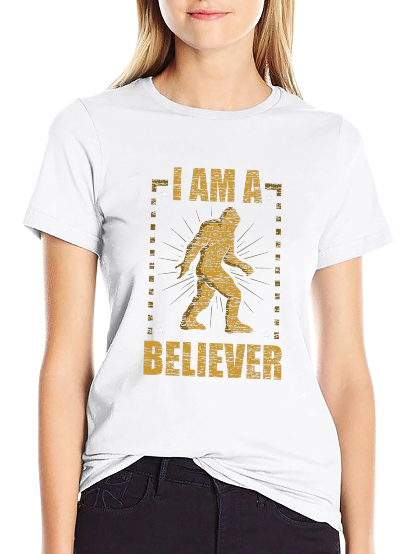 I Am A Believer Bigfoot Graphic Tee