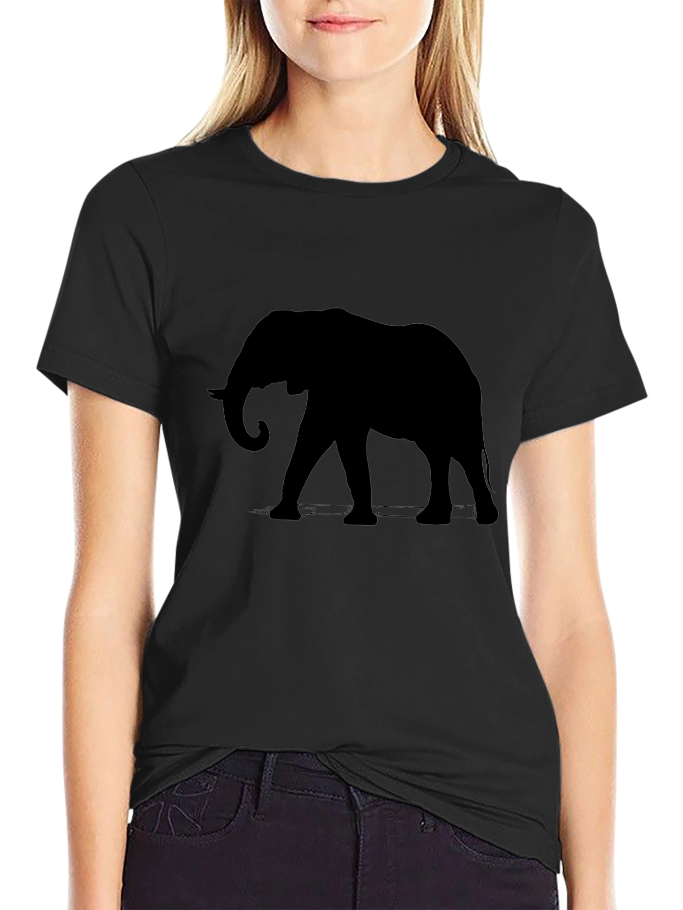 Black Elephant Silhouette T-Shirt