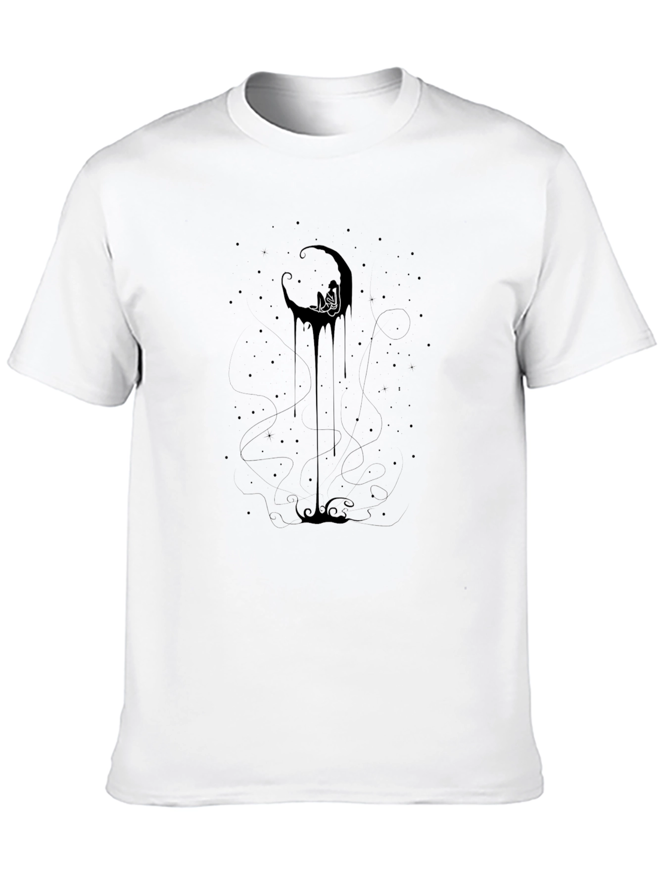 Moon Dreamer Graphic Tee - Soft Black Cotton
