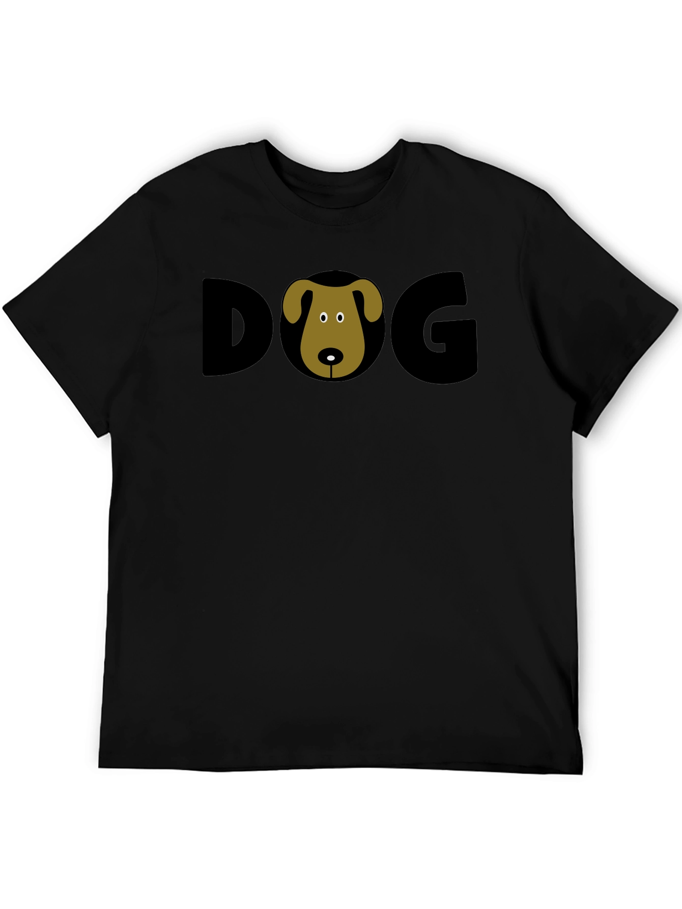 Dog Graphic Print Black T-Shirt