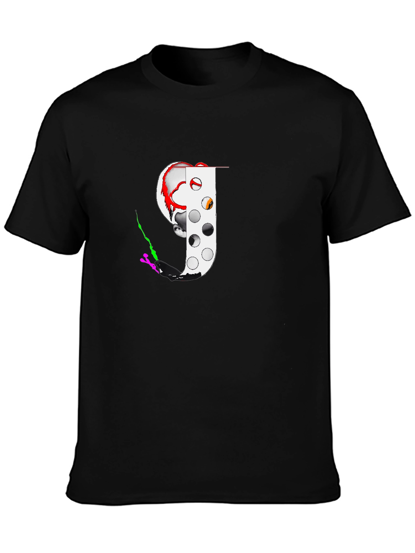 Creepy Clown Graphic Black T-Shirt