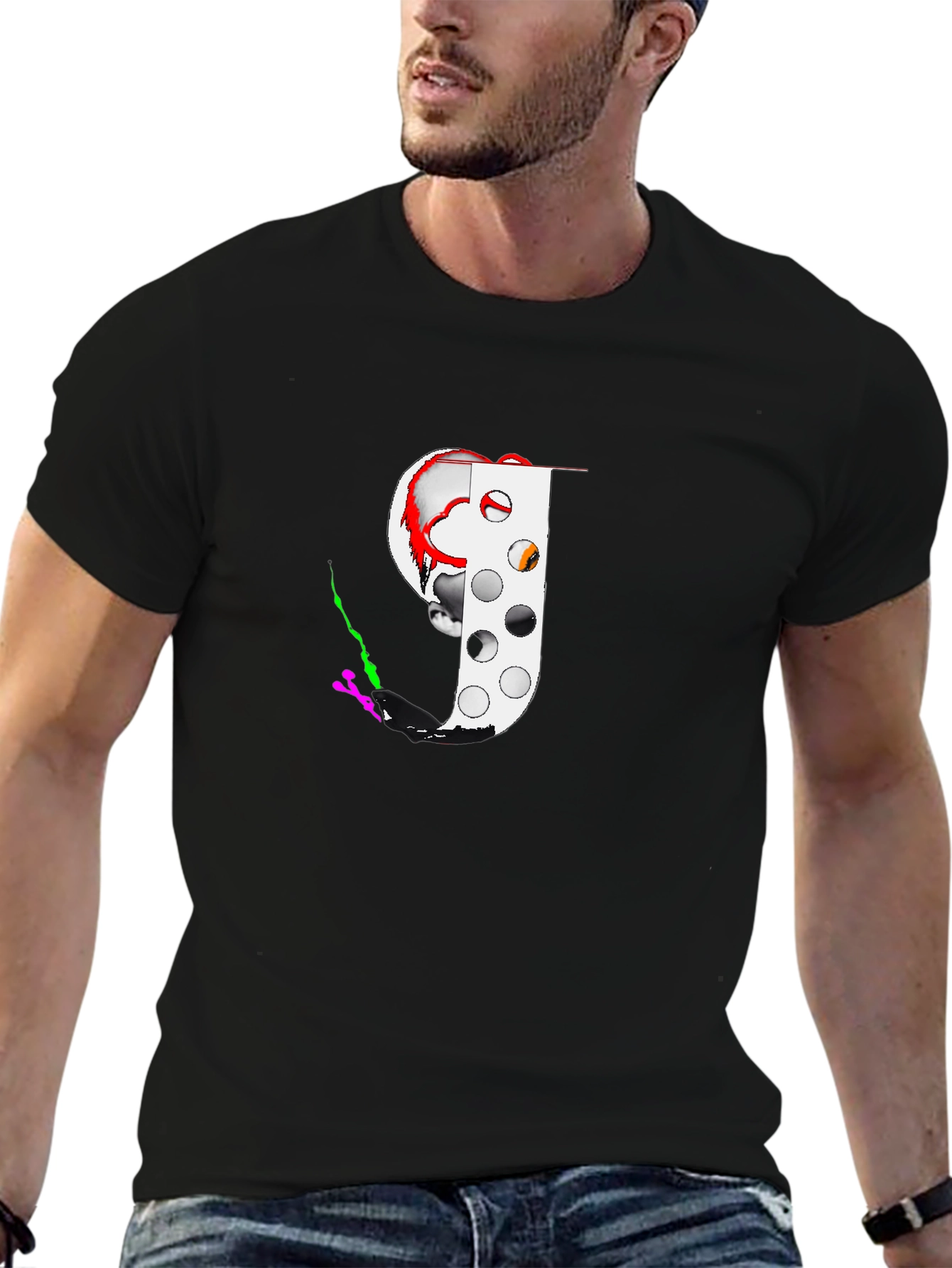 Creepy Clown Graphic Black T-Shirt