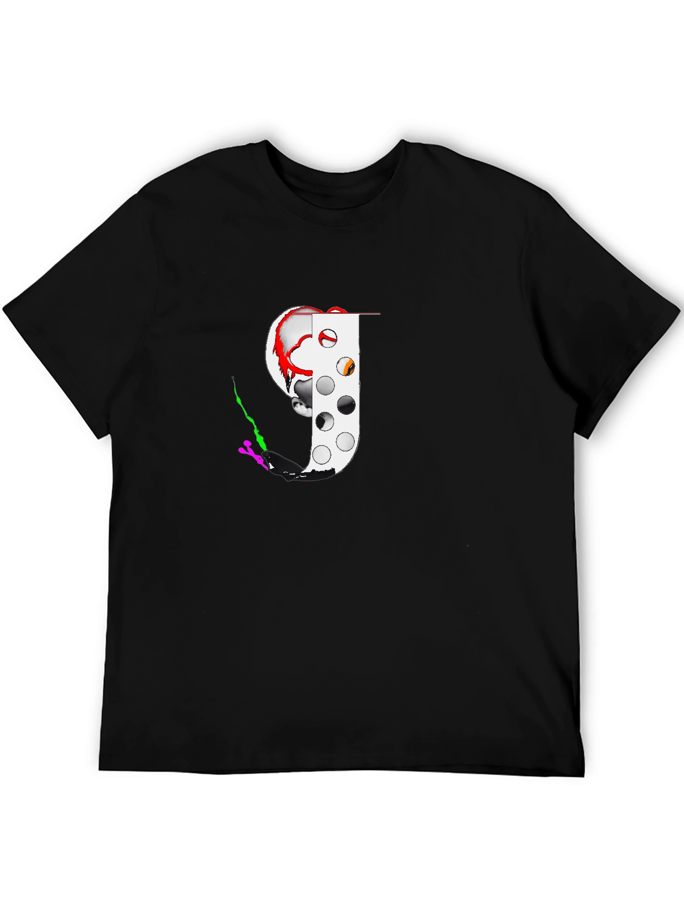 Creepy Clown Graphic Black T-Shirt