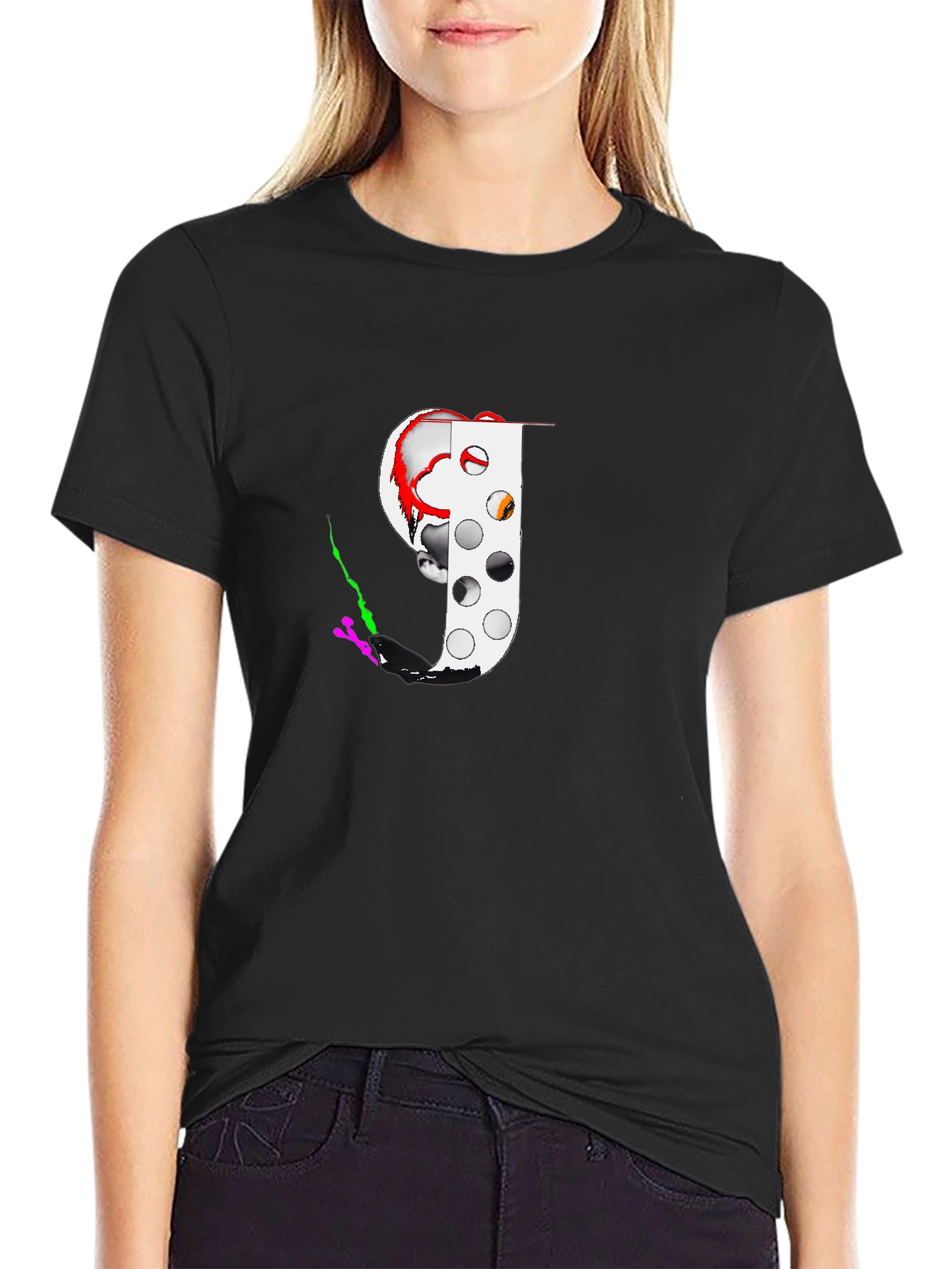 Creepy Clown Graphic Black T-Shirt