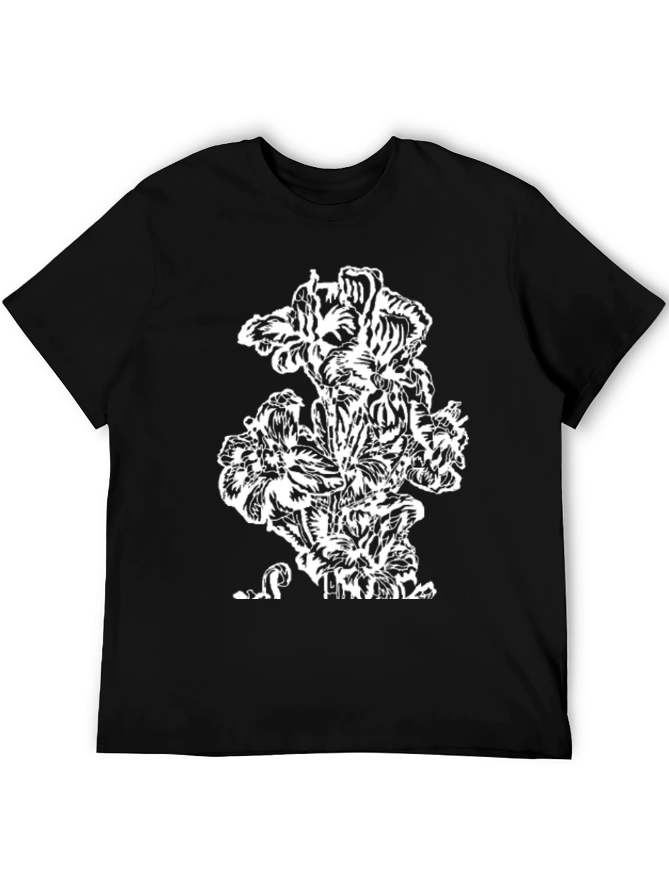 Abstract Floral Black T-Shirt